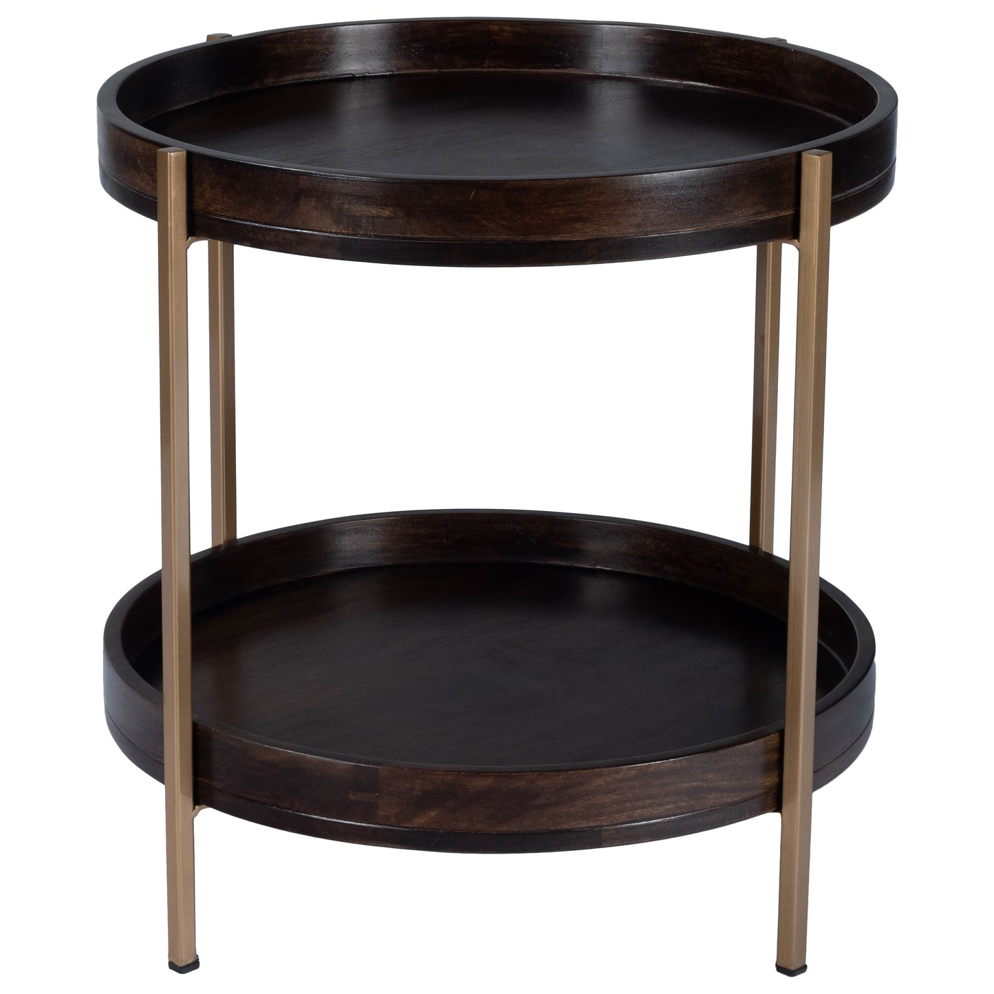 Damirra Wood & Metal Side Table in Dark Brown 5454140