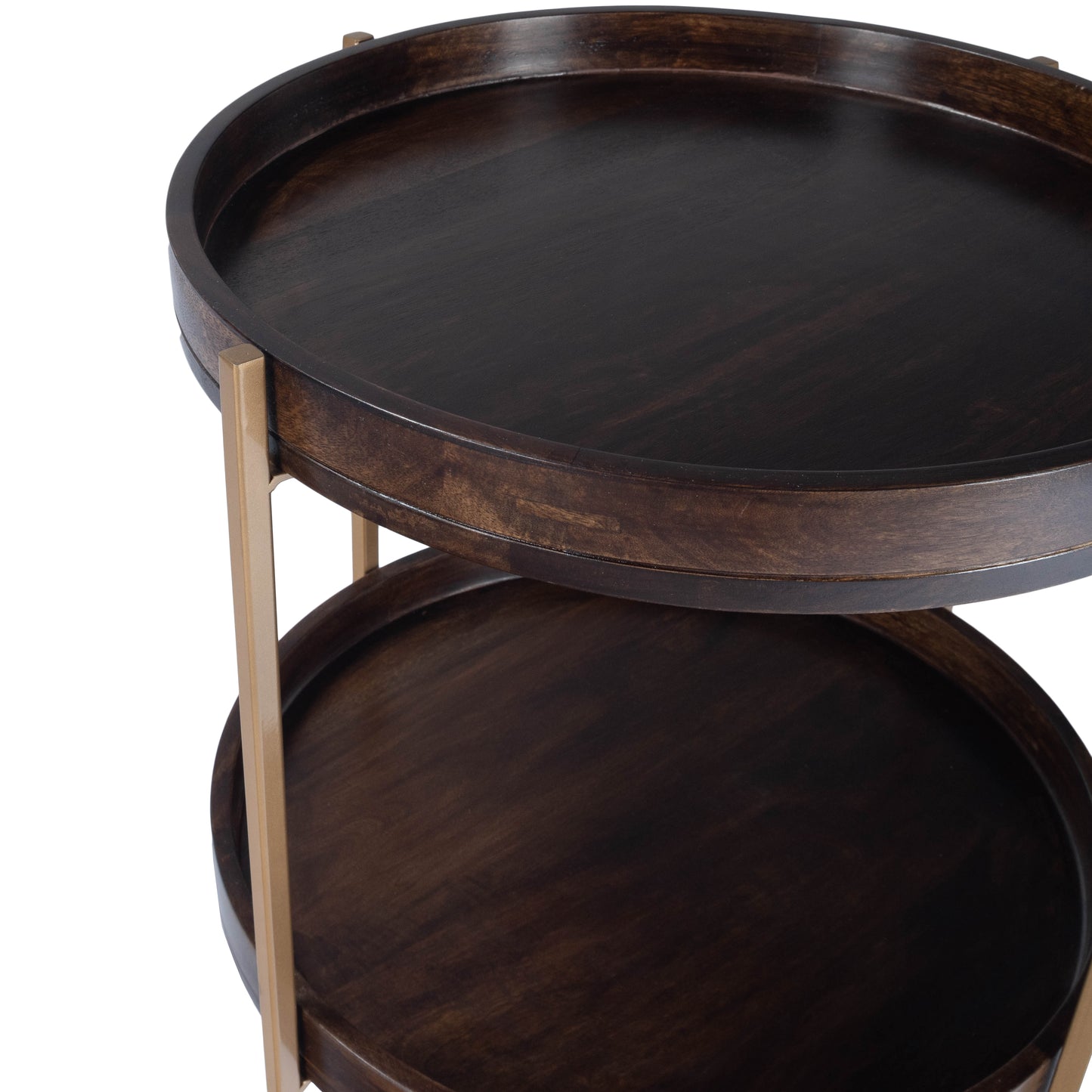 Damirra Wood & Metal Side Table in Dark Brown 5454140