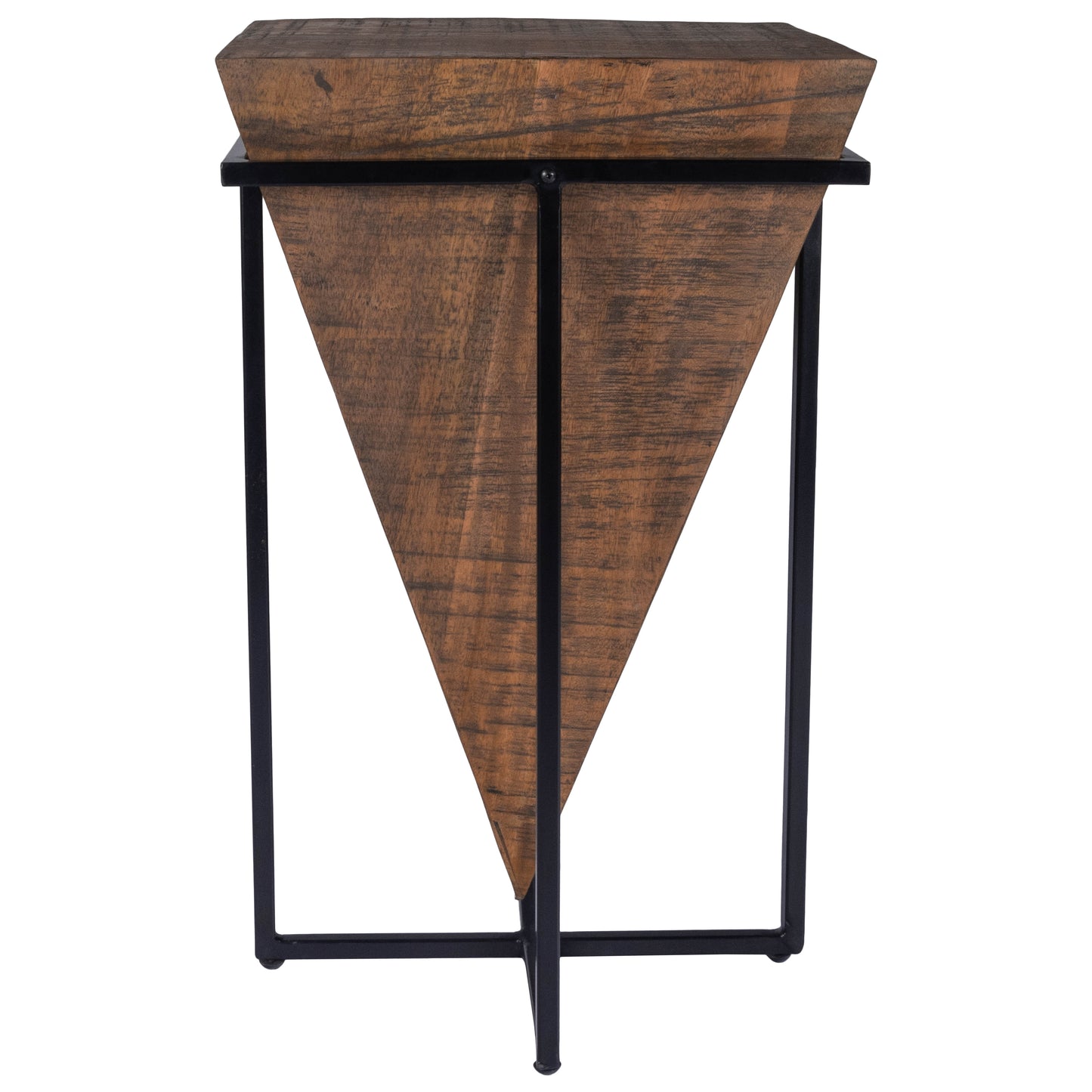 Butler Specialty Company Gulnaria 12 in. W Square Wood and Metal Modern Side Table, Dark Brown