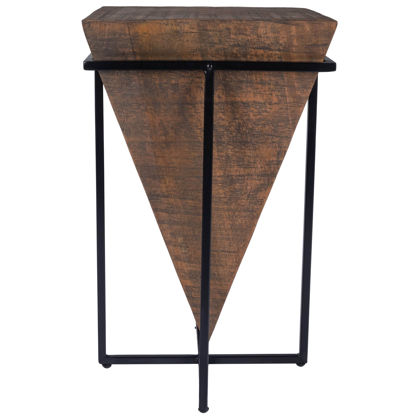 Butler Specialty Company Gulnaria 12 in. W Square Wood and Metal Modern Side Table, Dark Brown