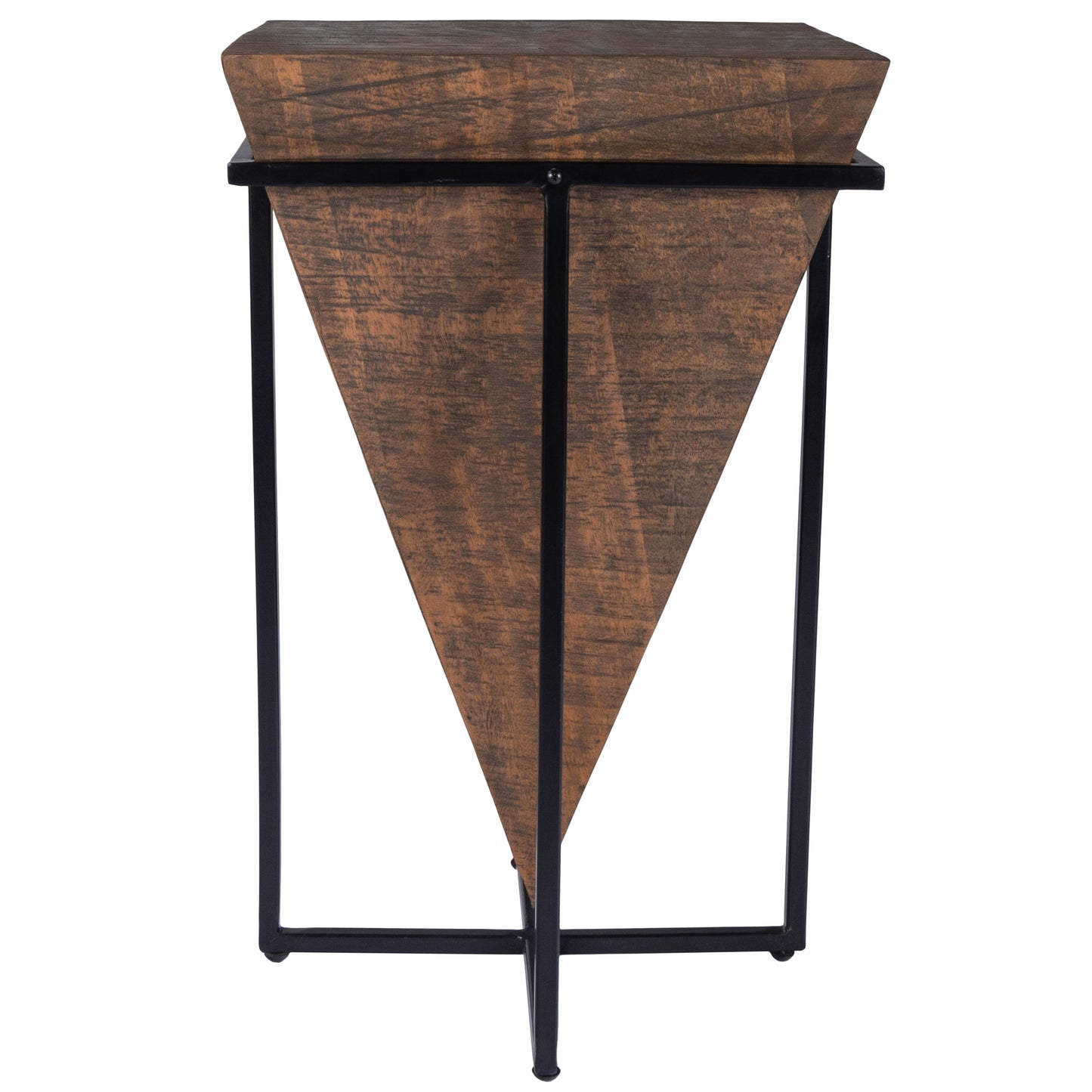 Butler Specialty Company Gulnaria 12 in. W Square Wood and Metal Modern Side Table, Dark Brown