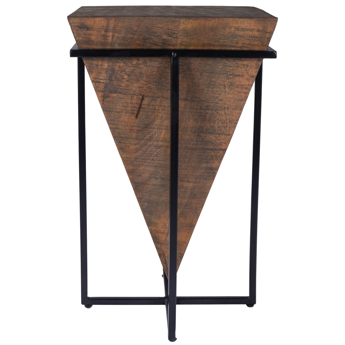 Butler Specialty Company Gulnaria 12 in. W Square Wood and Metal Modern Side Table, Dark Brown