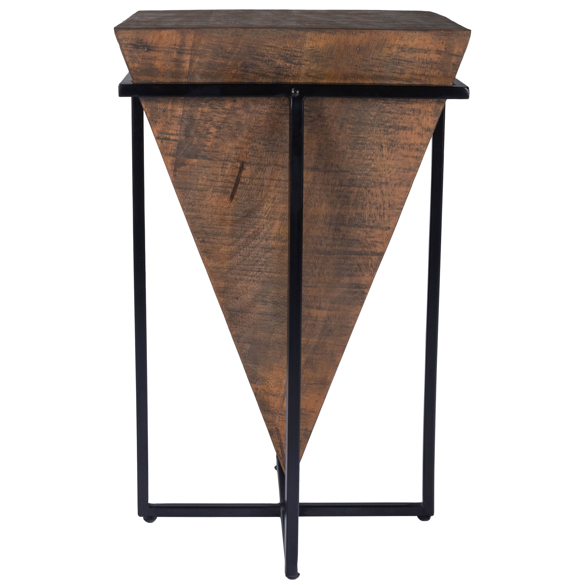 Butler Specialty Company Gulnaria 12 in. W Square Wood and Metal Modern Side Table, Dark Brown