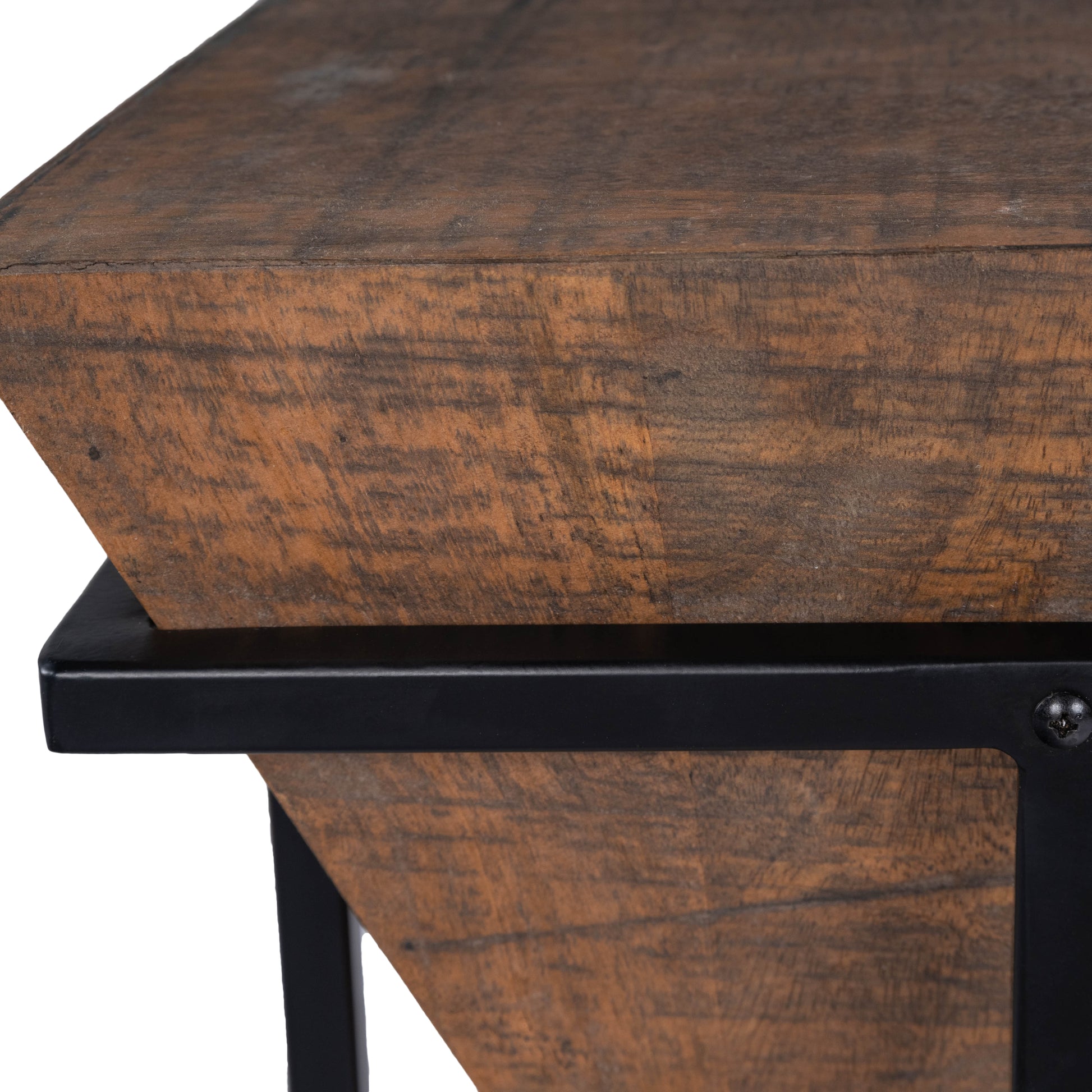 Butler Specialty Company Gulnaria 12 in. W Square Wood and Metal Modern Side Table, Dark Brown