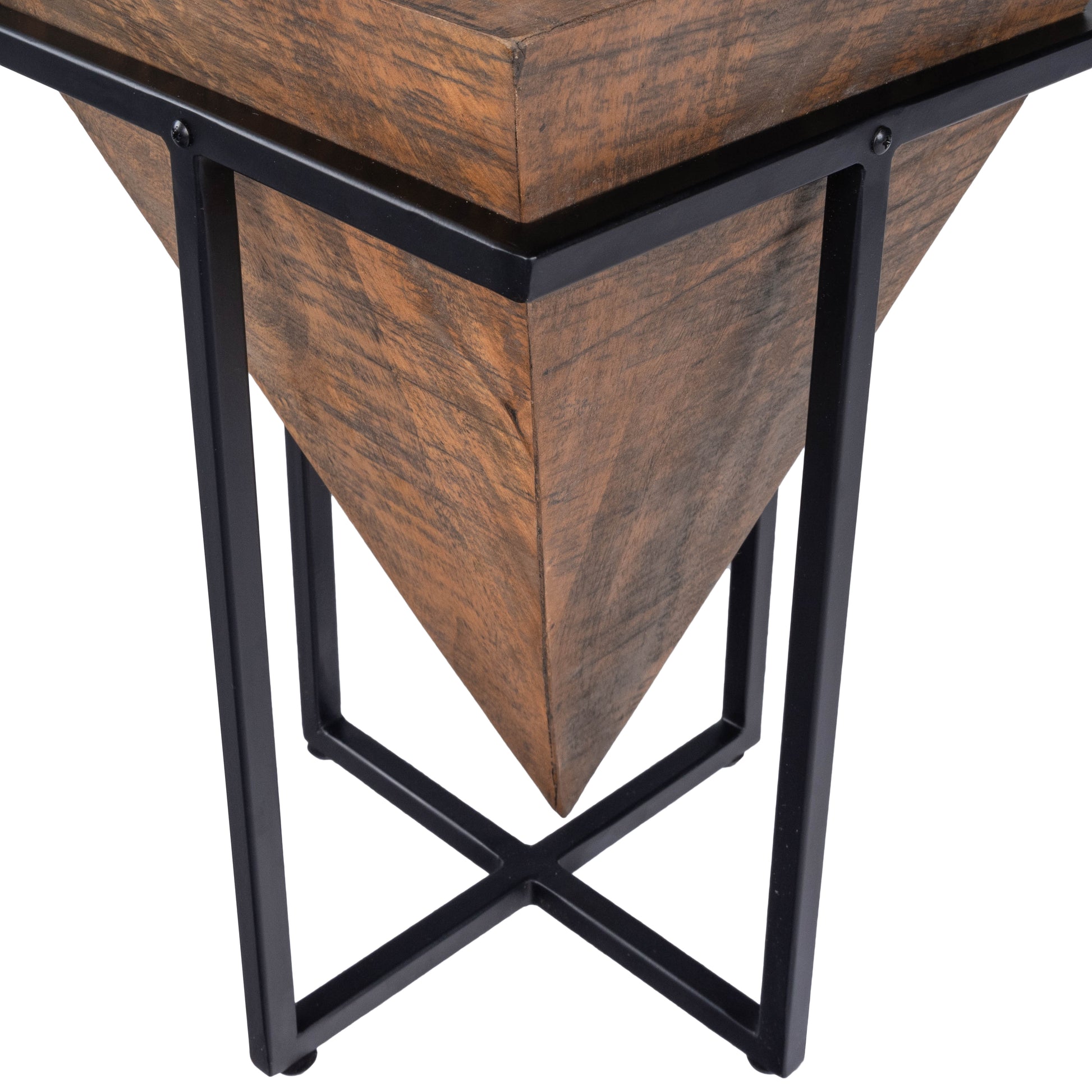 Butler Specialty Company Gulnaria 12 in. W Square Wood and Metal Modern Side Table, Dark Brown
