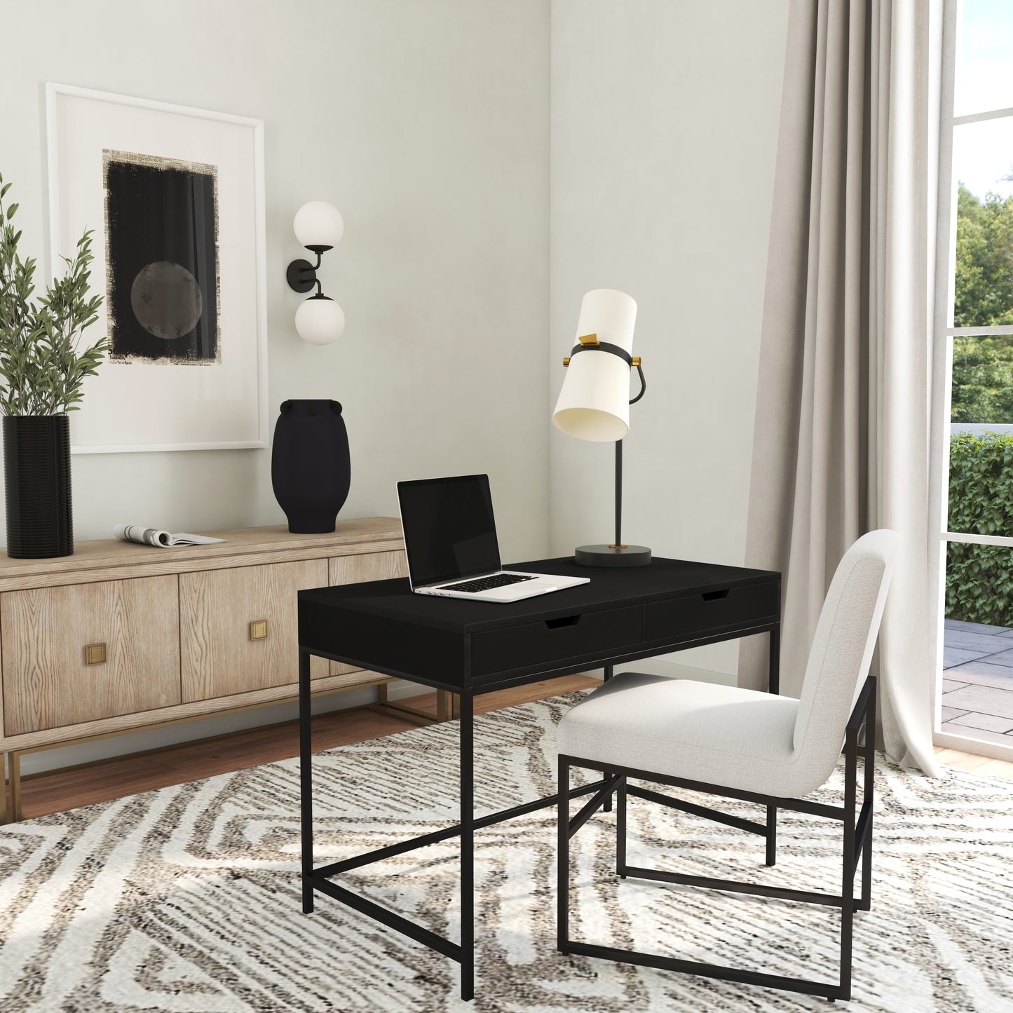 Belka Desk with Drawers in Black 5466295