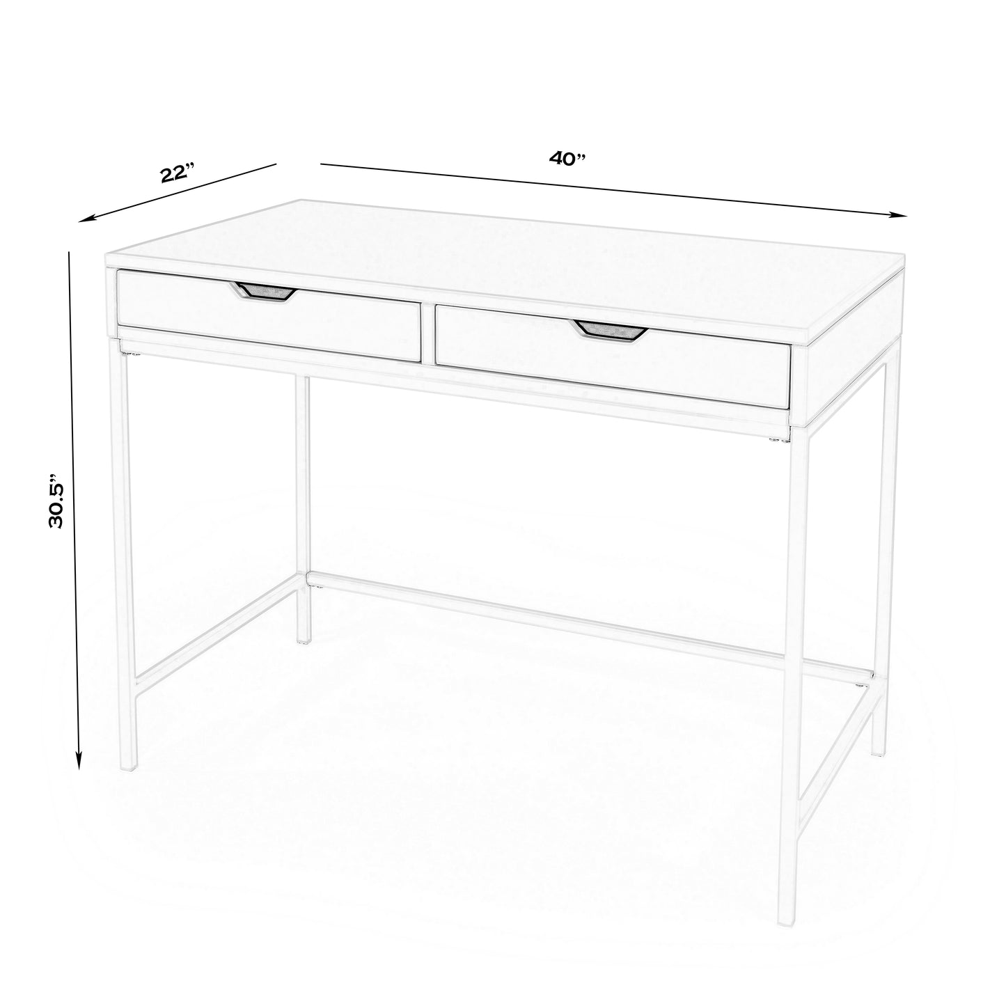 Belka Desk with Drawers in White 5466304