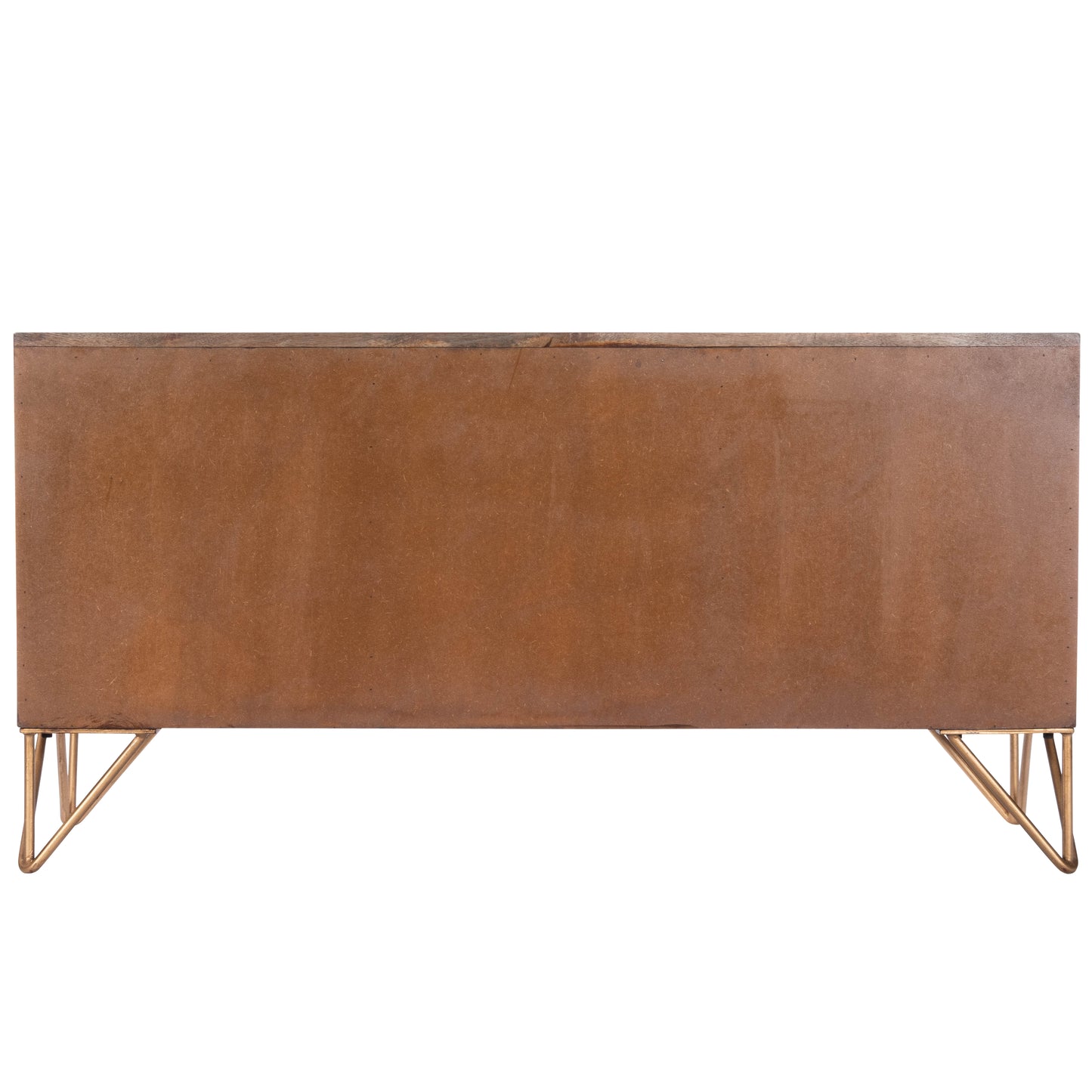 Alda 47" Wood & Brass Metal Inlay 47.25" Tv Stand in Medium Brown 5478140