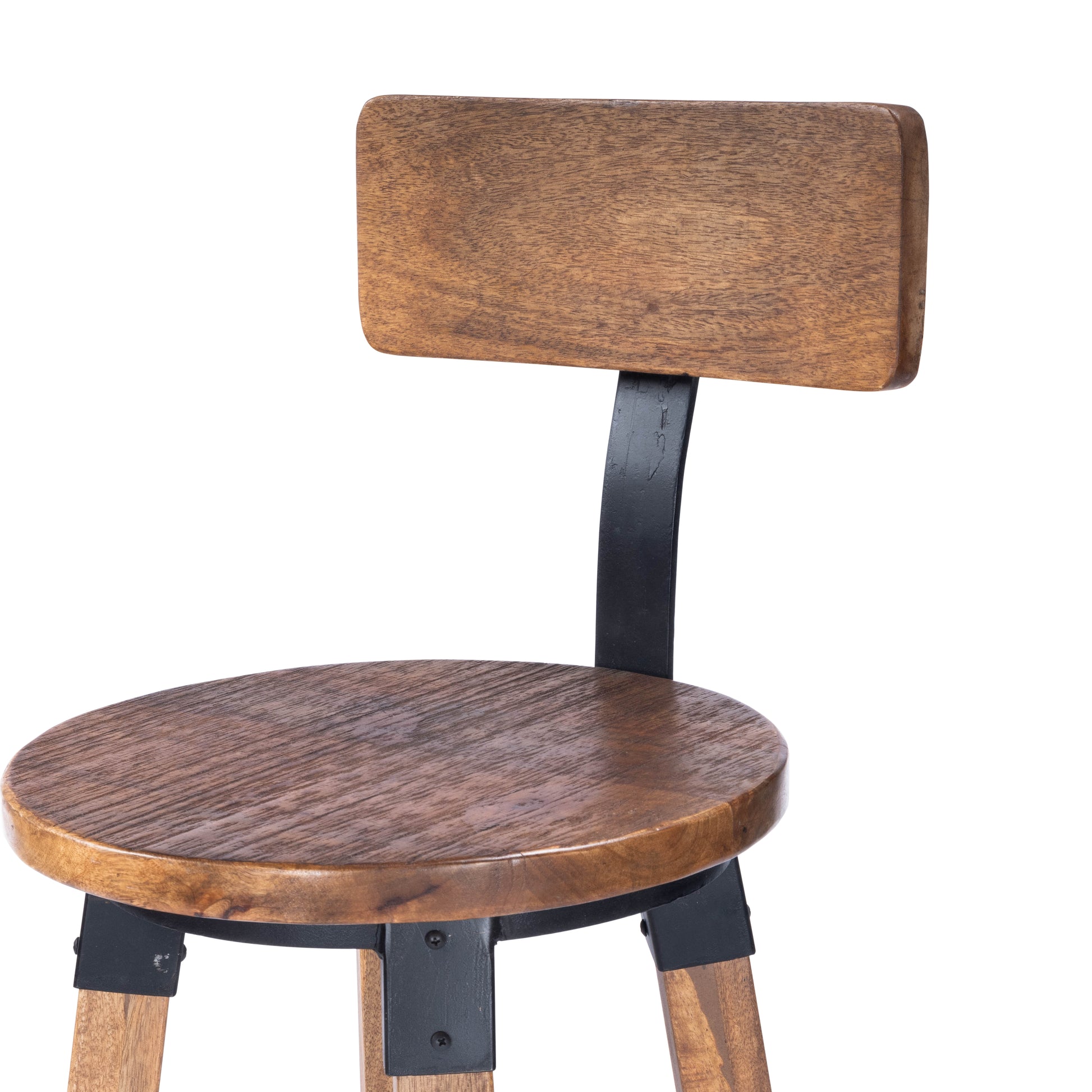 Butler Specialty Company Mountain Lodge 26 in. Seat Height Wood and Metal Counter Stool with Back, Natural Wood