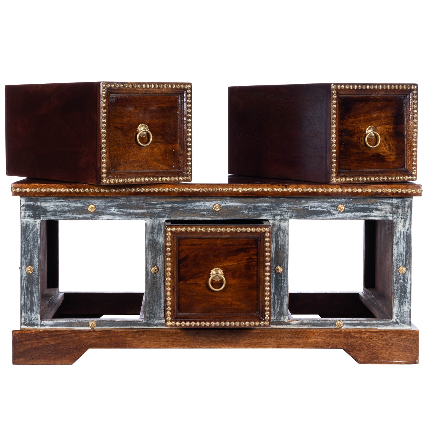 Tennor Wood & Hand Painted Storage Coffee Table in Medium Brown 5480290