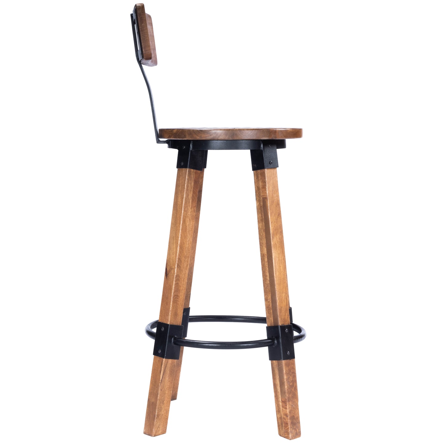 Butler Specialty Company Mountain Lodge 30 in. Seat Height Wood and Metal Bar Stool with Back, Natural Wood