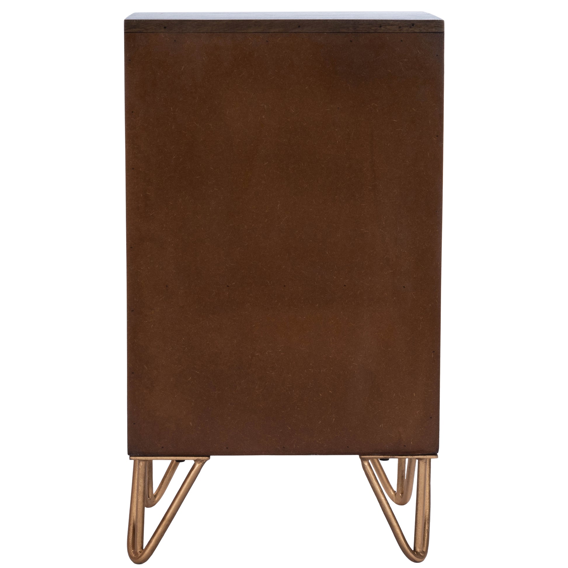Butler Specialty Company Alda 15.5 in. W Rectangular Wood and Brass Metal Inlay 1 Drawer Accent Cabinet, Medium Brown