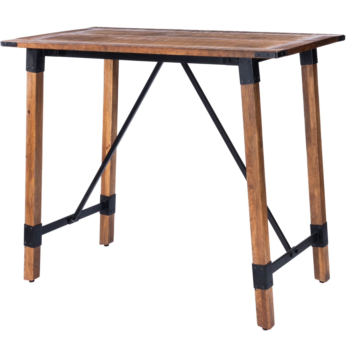 Mountain Lodge Wood & Metal 51"W Pub Table in Natural Wood 5481330