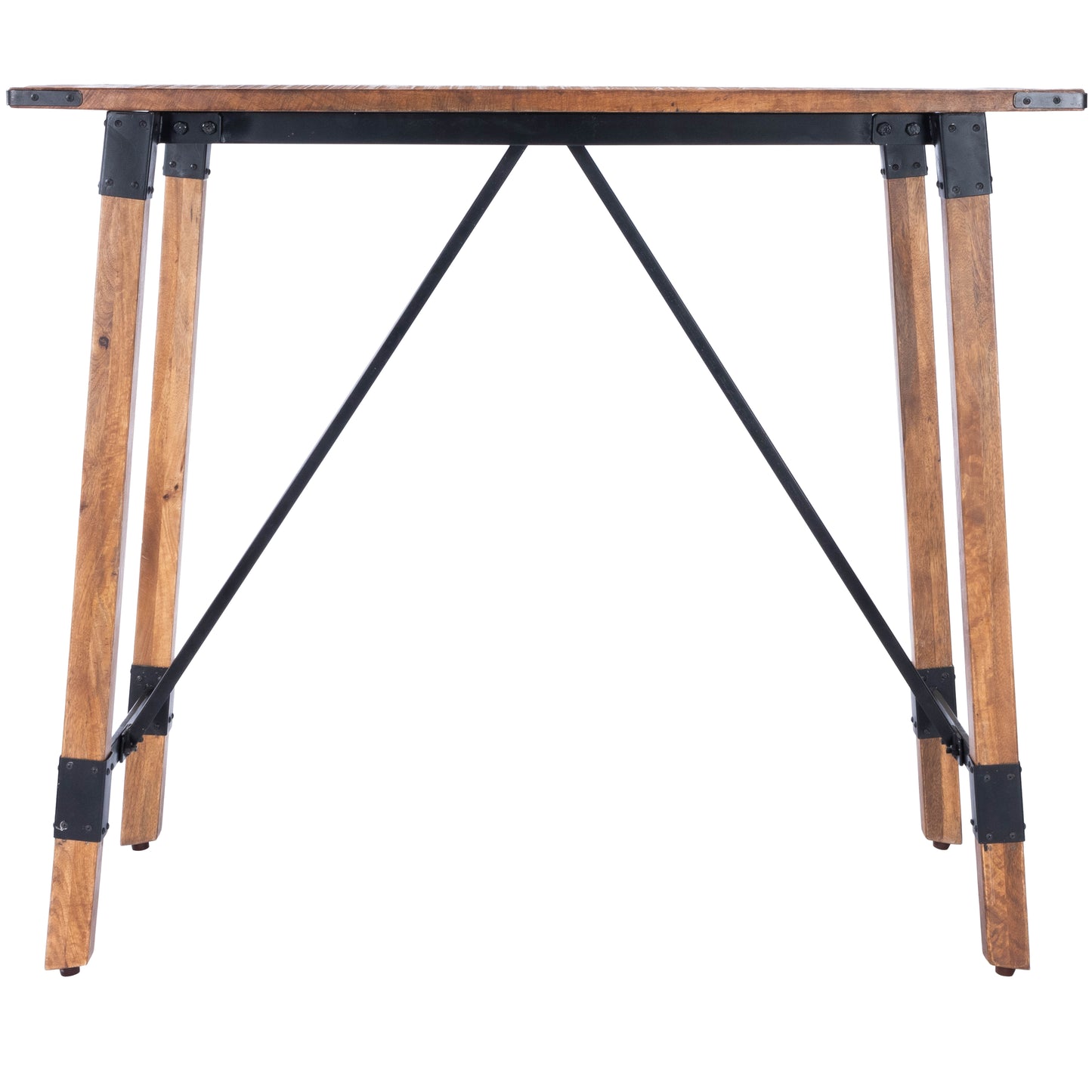 Mountain Lodge Wood & Metal 51"W Pub Table in Natural Wood 5481330