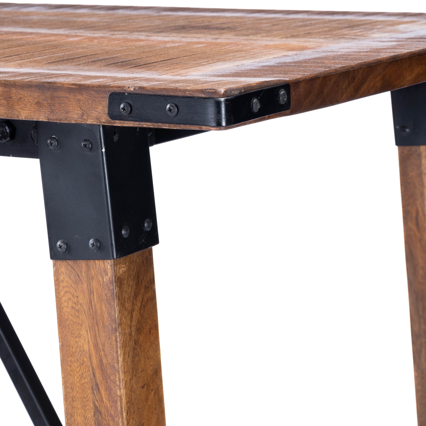 Mountain Lodge Wood & Metal 51"W Pub Table in Natural Wood 5481330