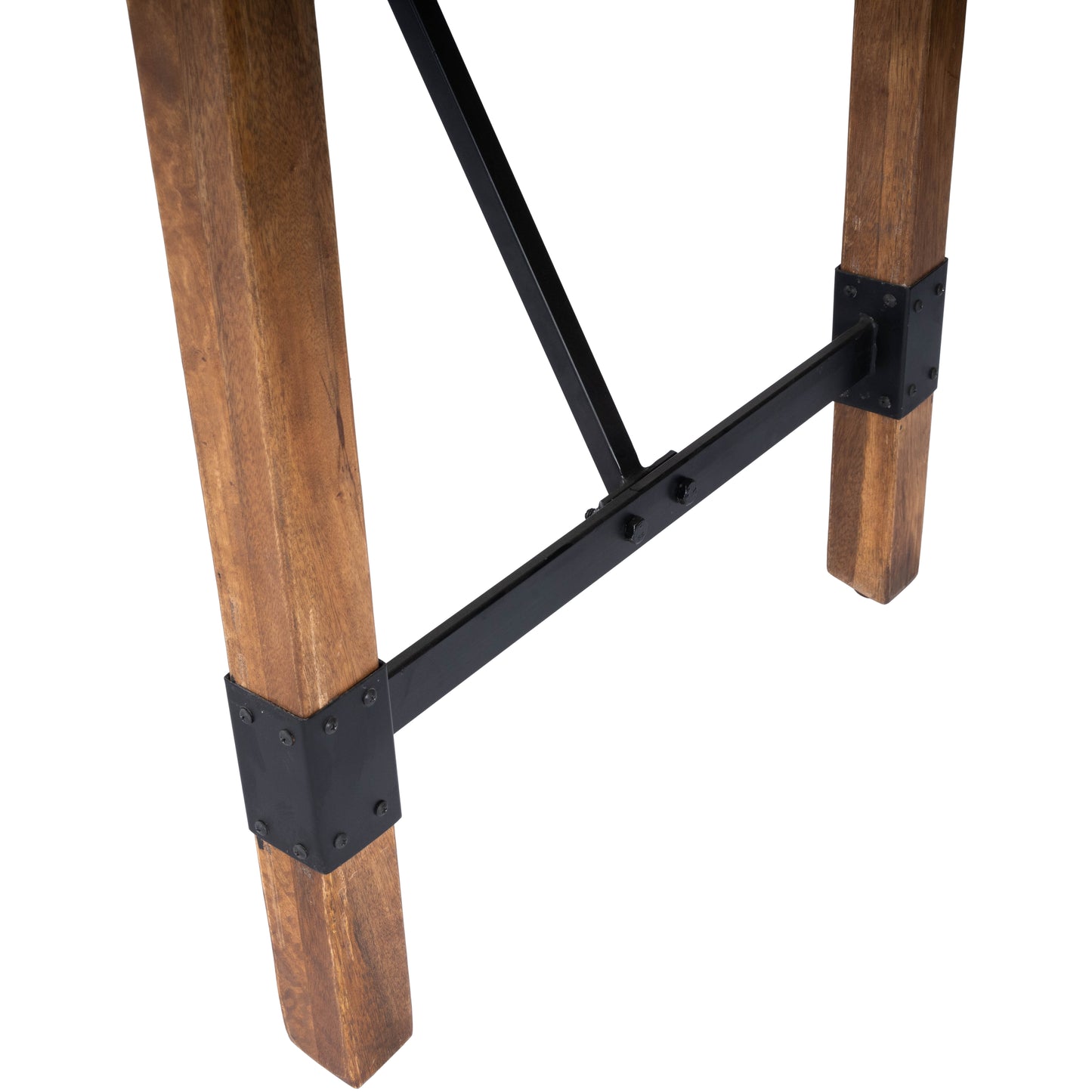 Mountain Lodge Wood & Metal 51"W Pub Table in Natural Wood 5481330