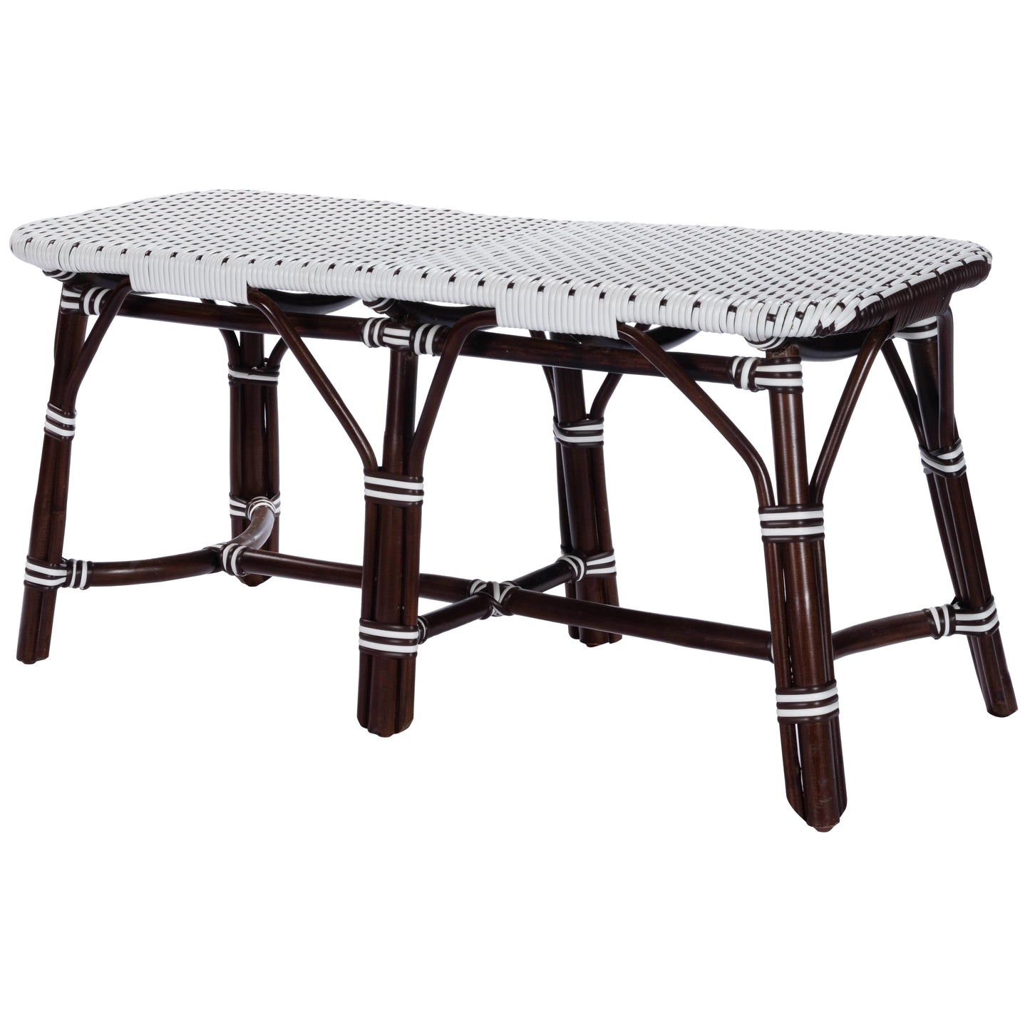 Butler Specialty Company Marcella Indoor-Outdoor 42.5 in. W Rectangular Rattan Backless Accent Bench, Dark Brown