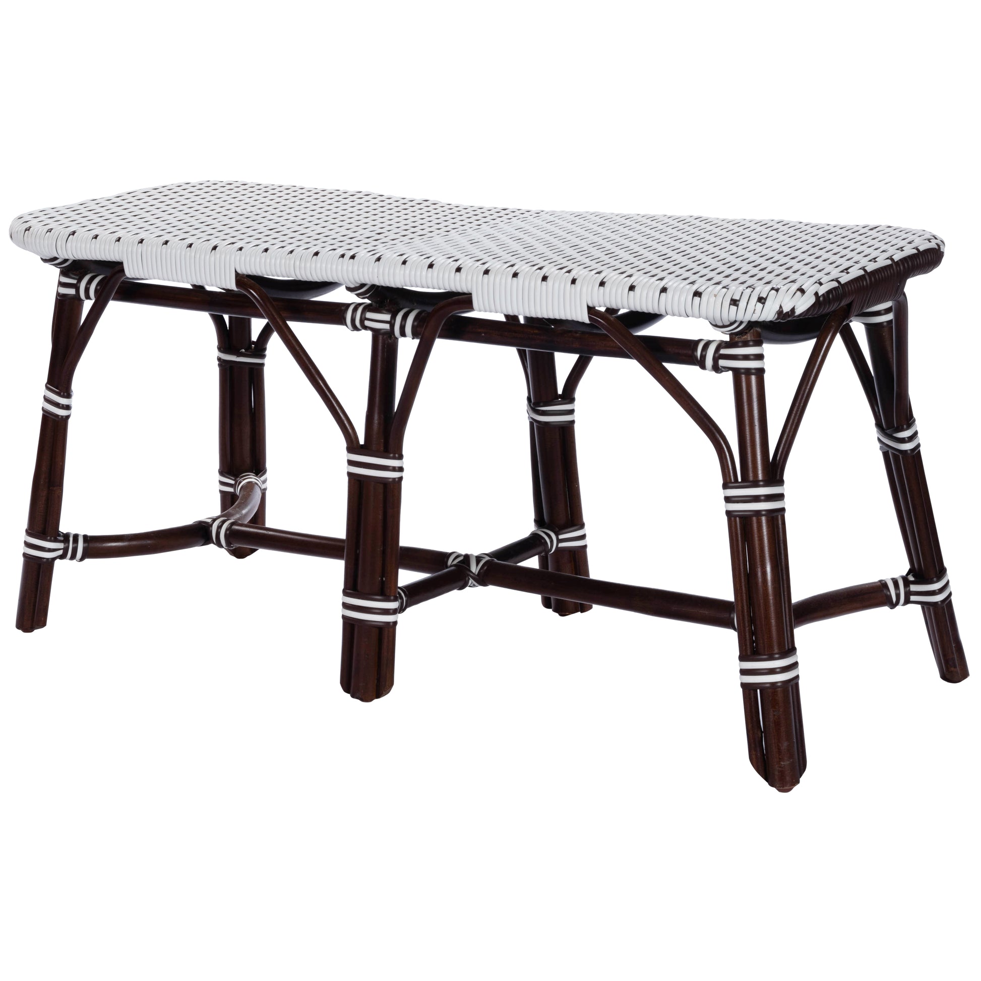 Butler Specialty Company Marcella Indoor-Outdoor 42.5 in. W Rectangular Rattan Backless Accent Bench, Dark Brown