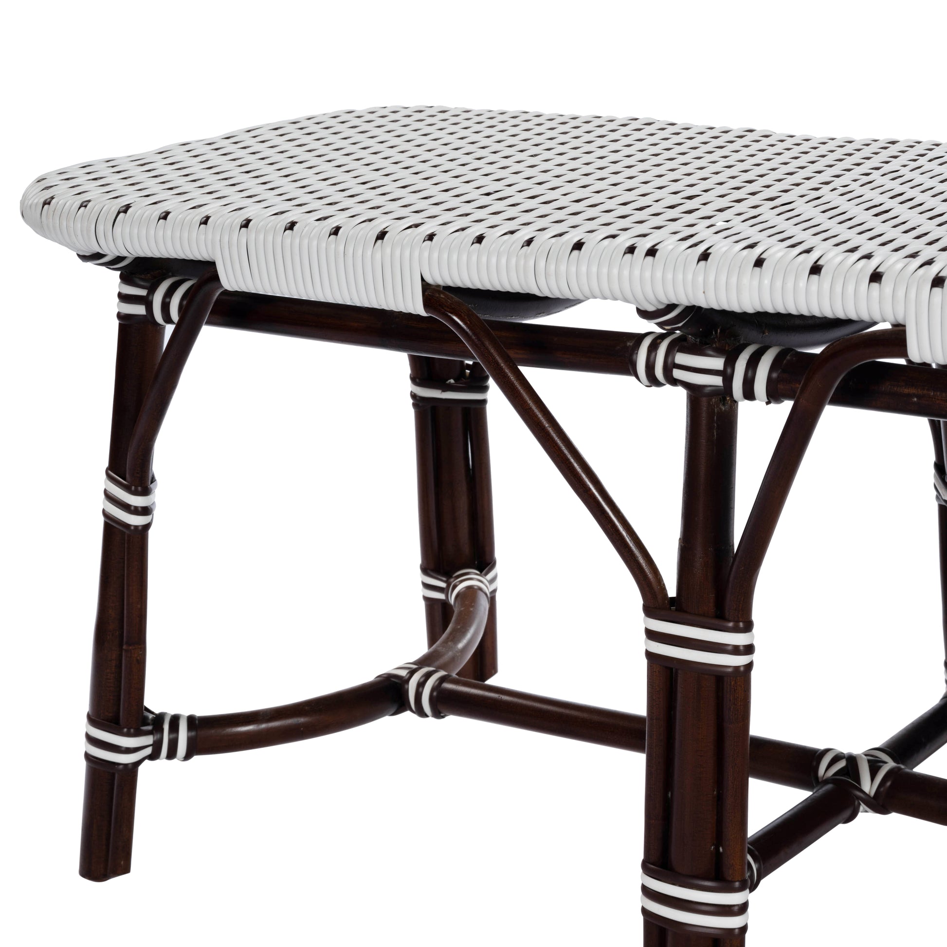 Butler Specialty Company Marcella Indoor-Outdoor 42.5 in. W Rectangular Rattan Backless Accent Bench, Dark Brown