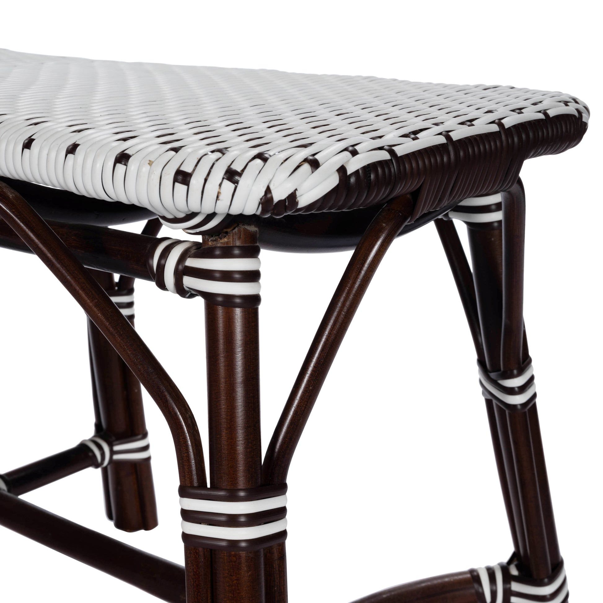 Butler Specialty Company Marcella Indoor-Outdoor 42.5 in. W Rectangular Rattan Backless Accent Bench, Dark Brown