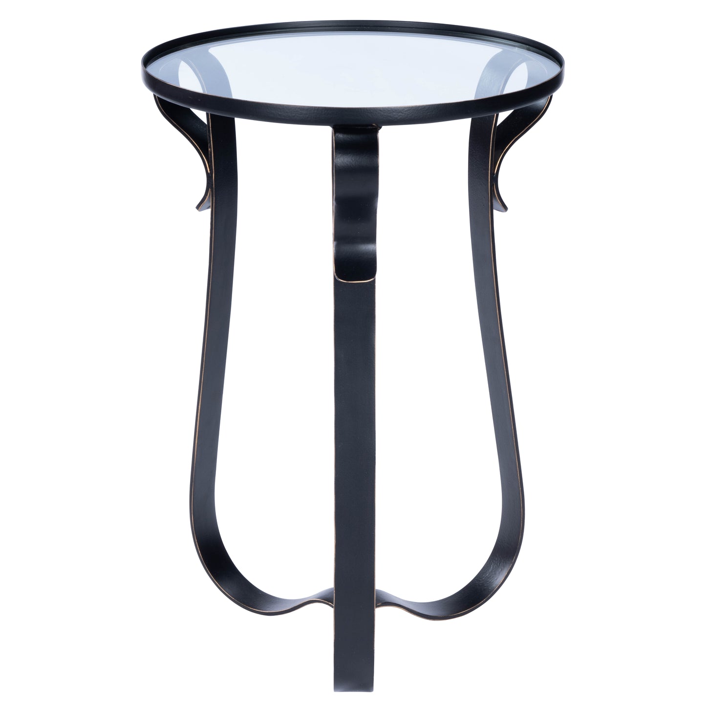 Oddrya Metal & Glass End Table in Dark Brown 5488387