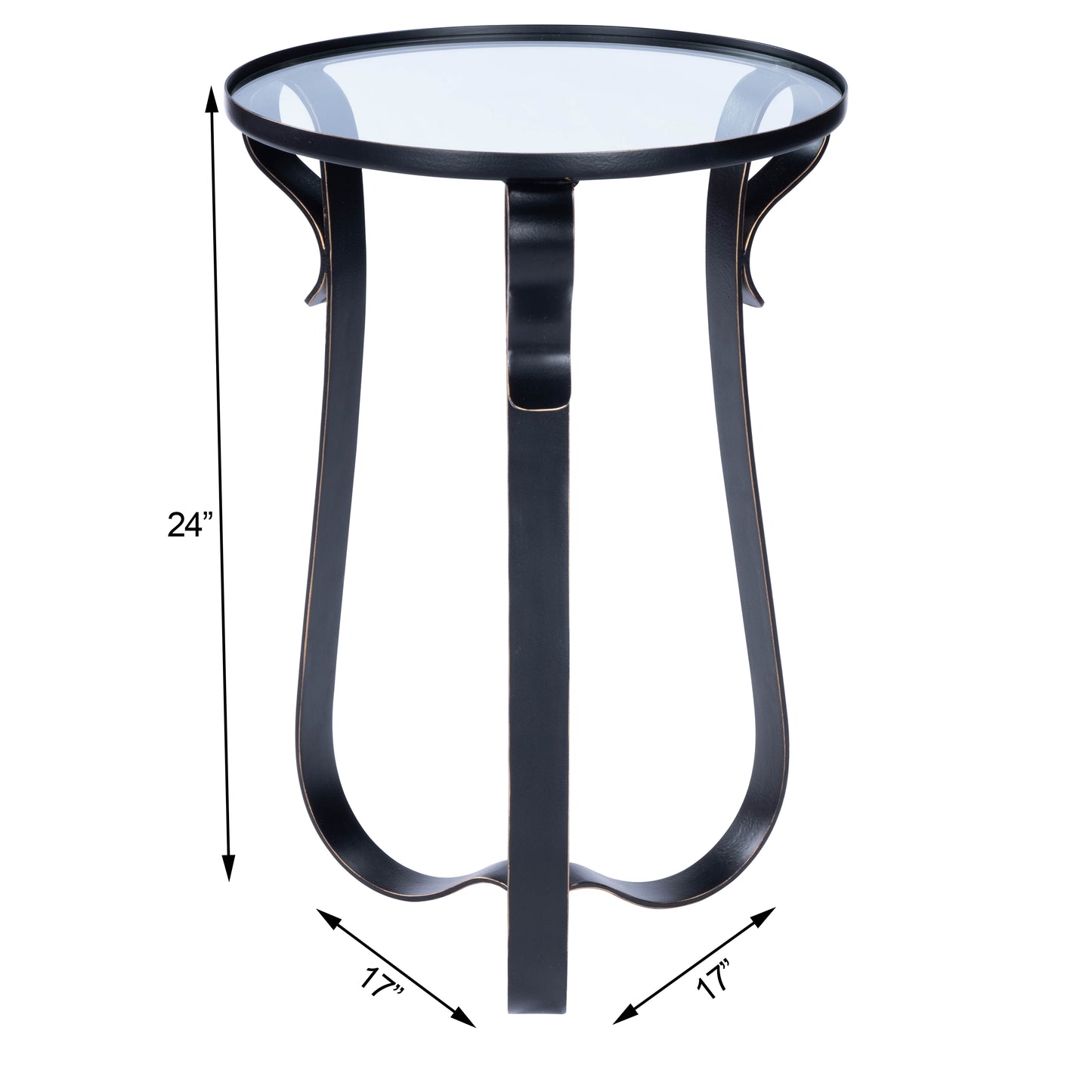 Oddrya Metal & Glass End Table in Dark Brown 5488387