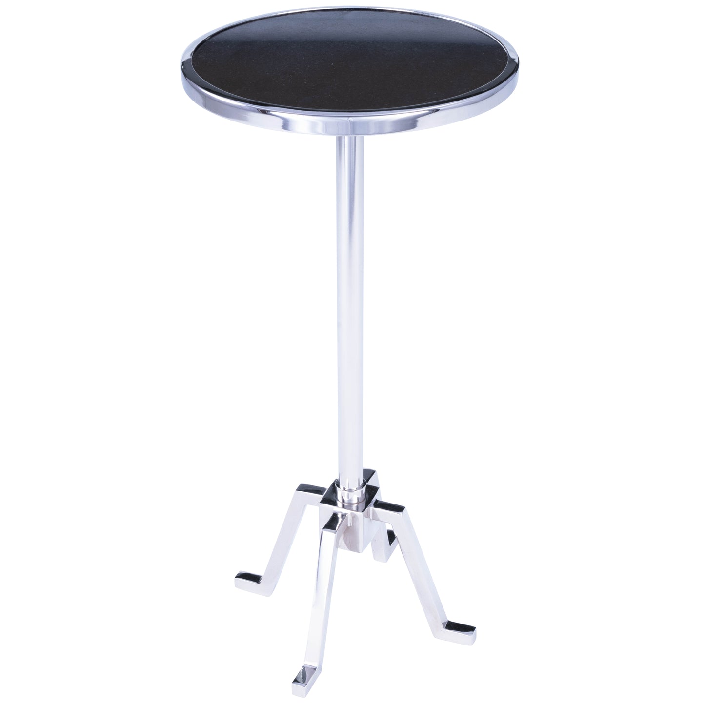 Butler Specialty Company Mash 11.5 in. W Round Metal and Marble Adjustable Height Side Table, Silver