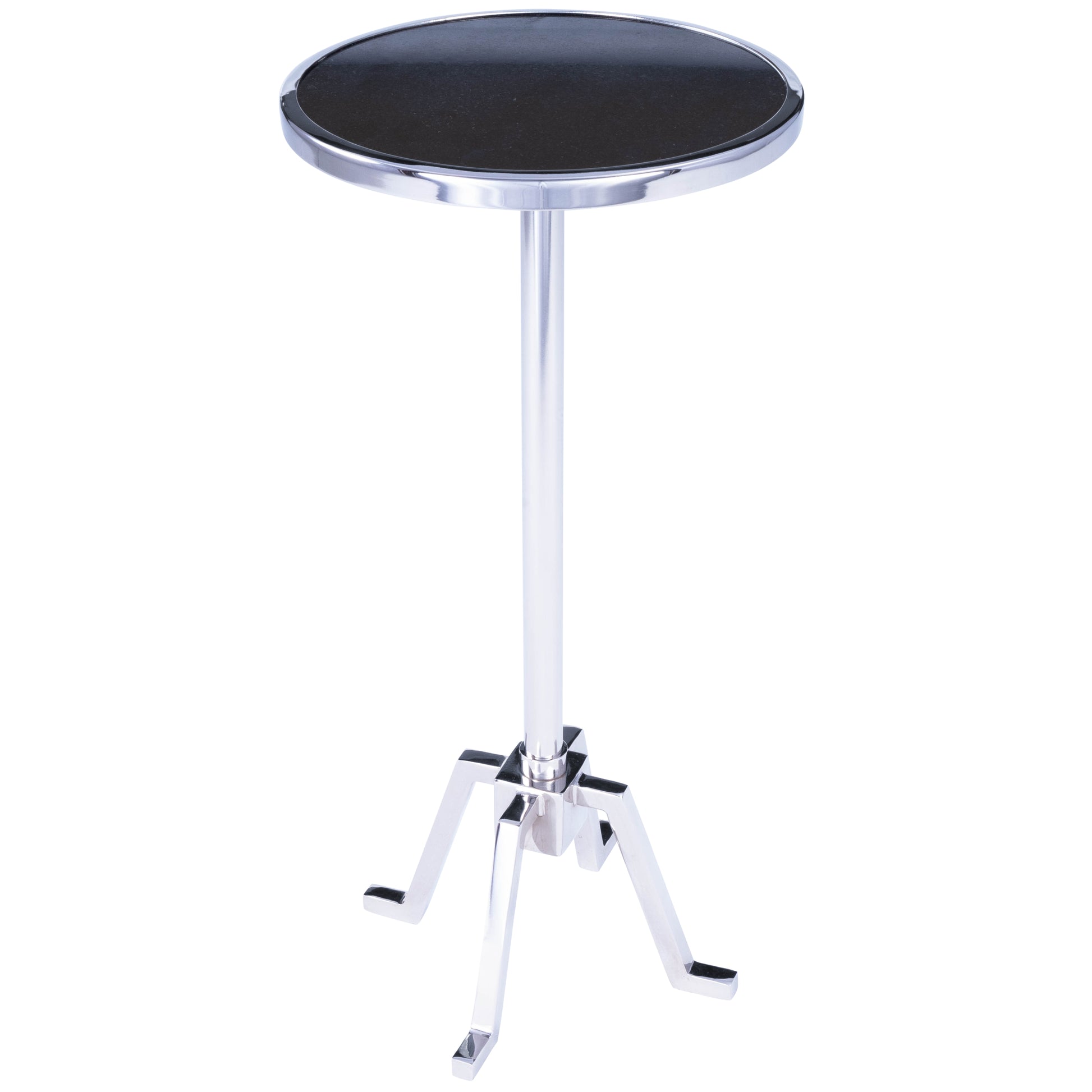 Butler Specialty Company Mash 11.5 in. W Round Metal and Marble Adjustable Height Side Table, Silver