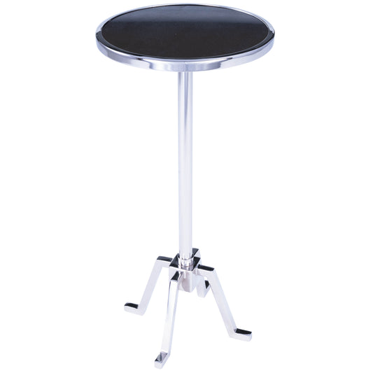 Butler Specialty Company Mash 11.5 in. W Round Metal and Marble Adjustable Height Side Table, Silver