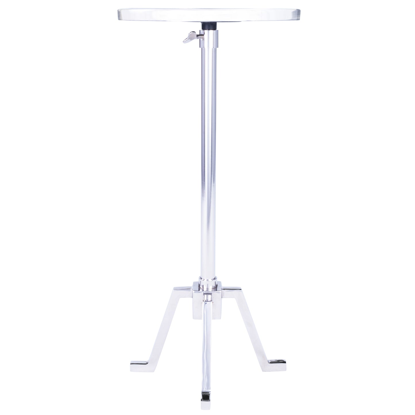 Butler Specialty Company Mash 11.5 in. W Round Metal and Marble Adjustable Height Side Table, Silver