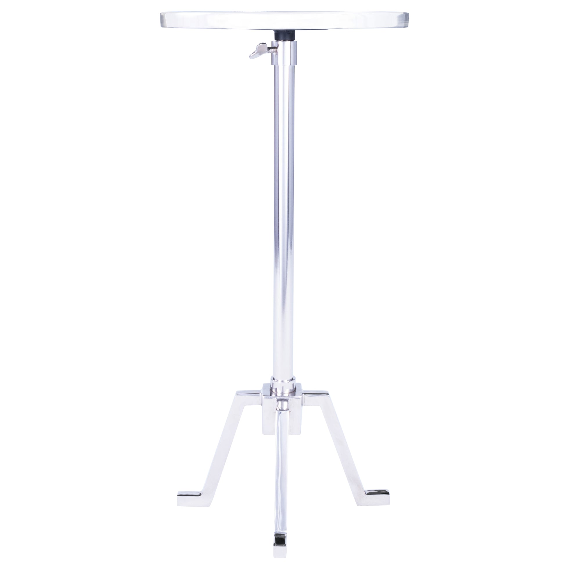 Butler Specialty Company Mash 11.5 in. W Round Metal and Marble Adjustable Height Side Table, Silver