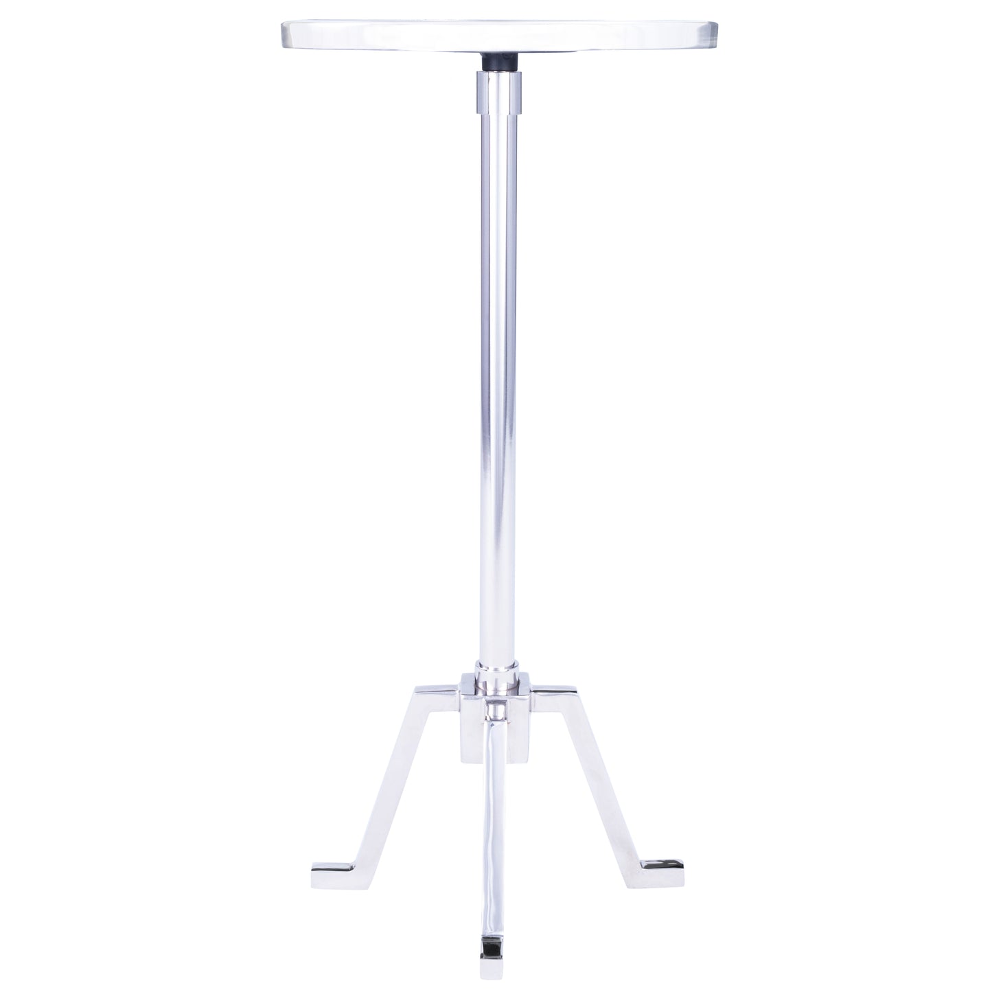 Butler Specialty Company Mash 11.5 in. W Round Metal and Marble Adjustable Height Side Table, Silver