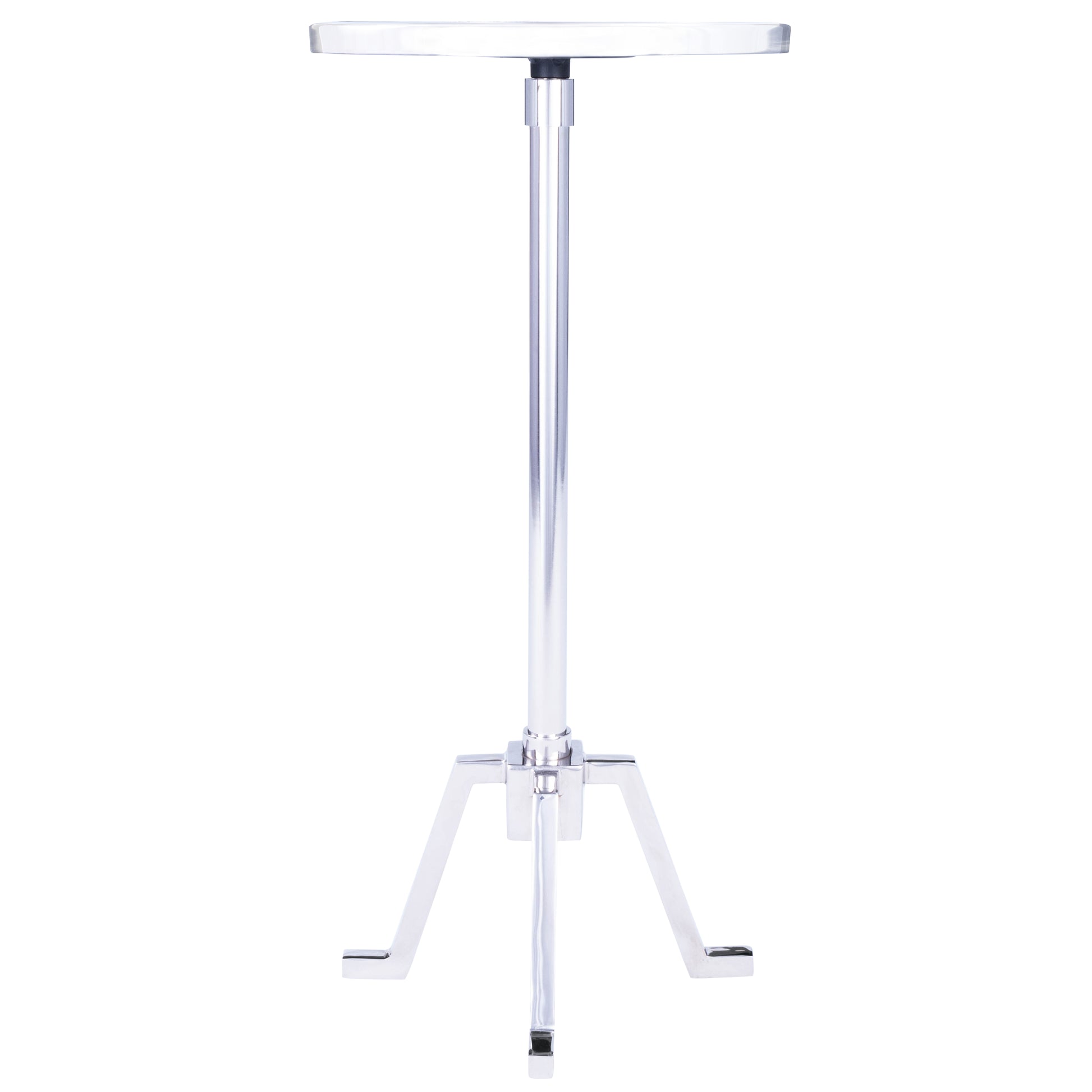 Butler Specialty Company Mash 11.5 in. W Round Metal and Marble Adjustable Height Side Table, Silver