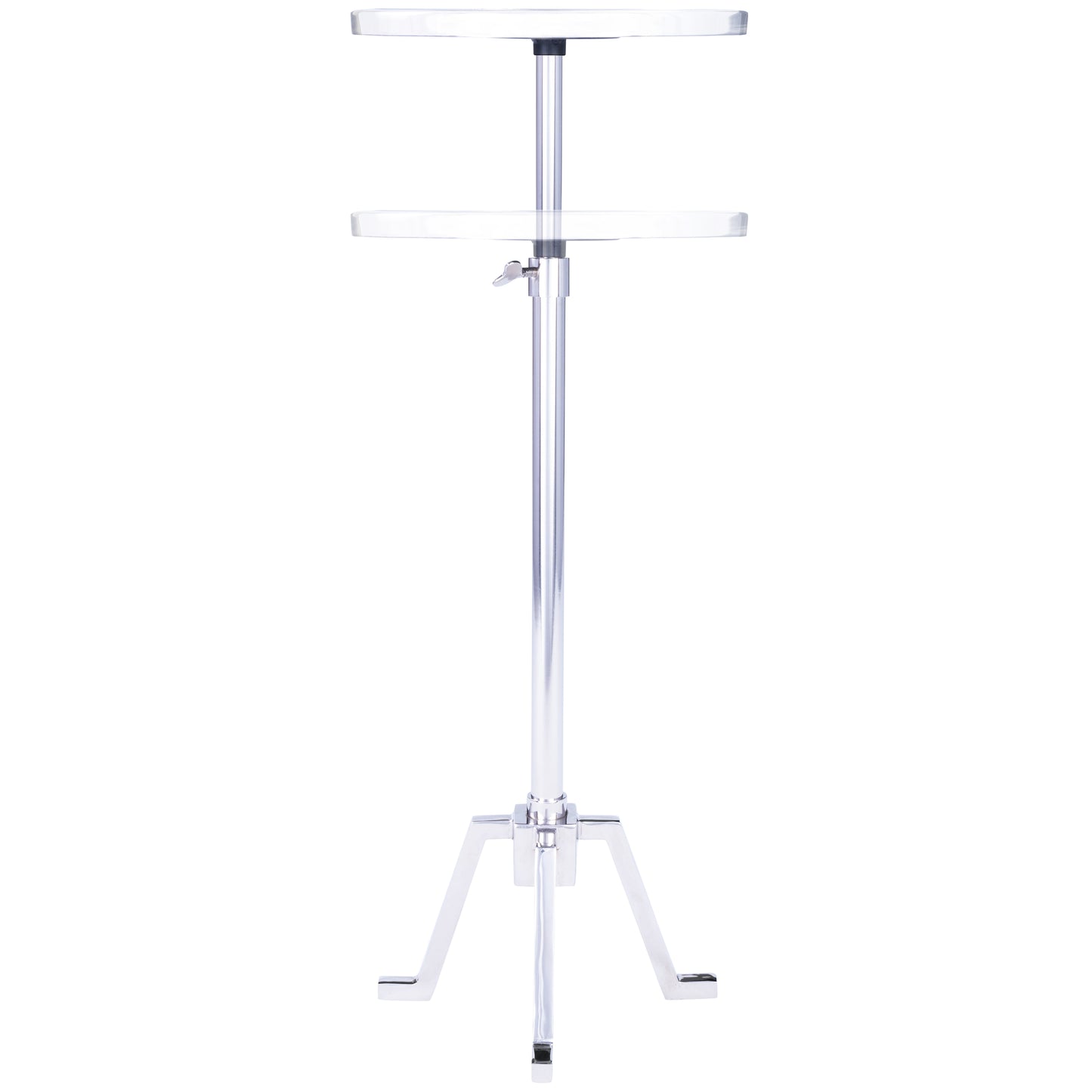 Butler Specialty Company Mash 11.5 in. W Round Metal and Marble Adjustable Height Side Table, Silver