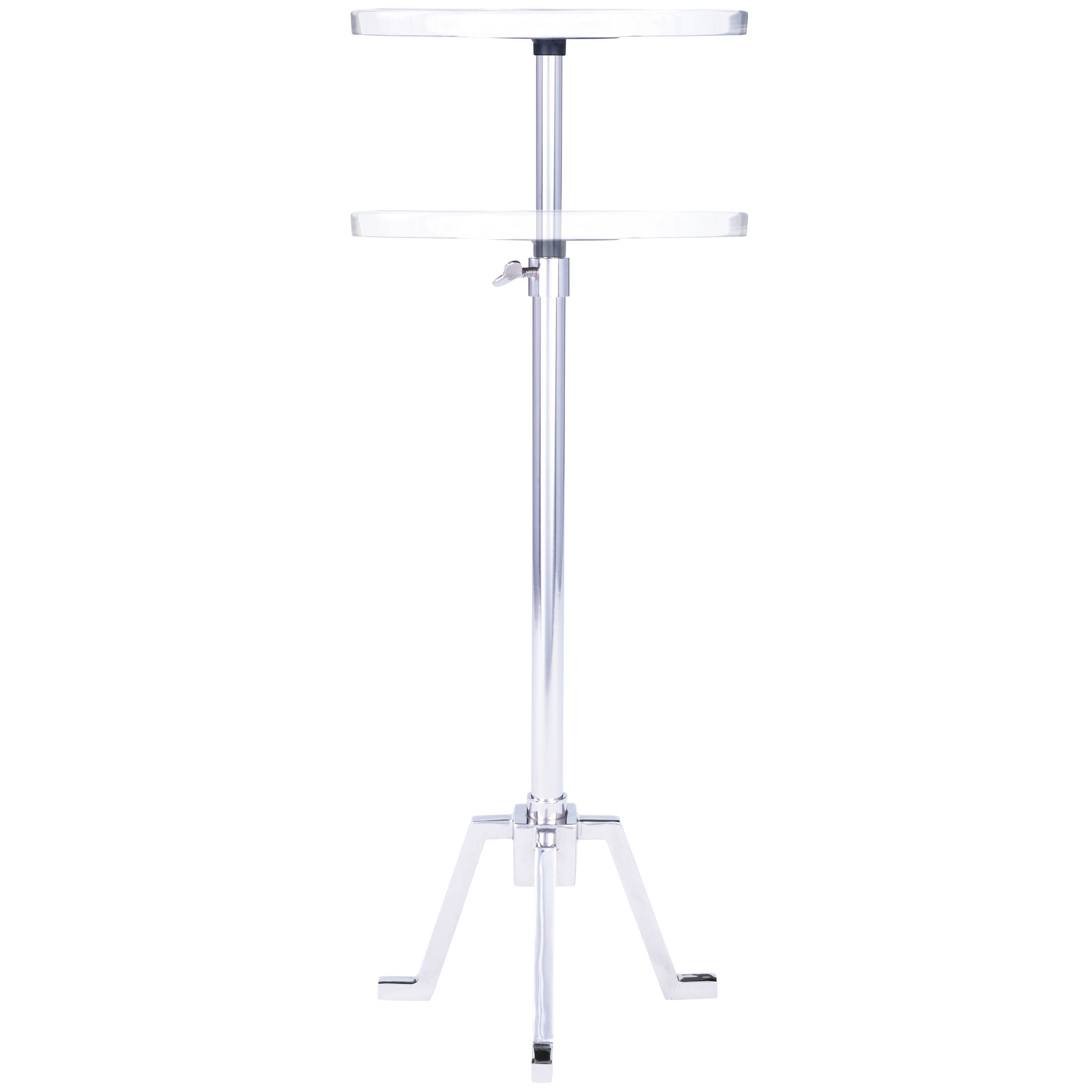 Butler Specialty Company Mash 11.5 in. W Round Metal and Marble Adjustable Height Side Table, Silver