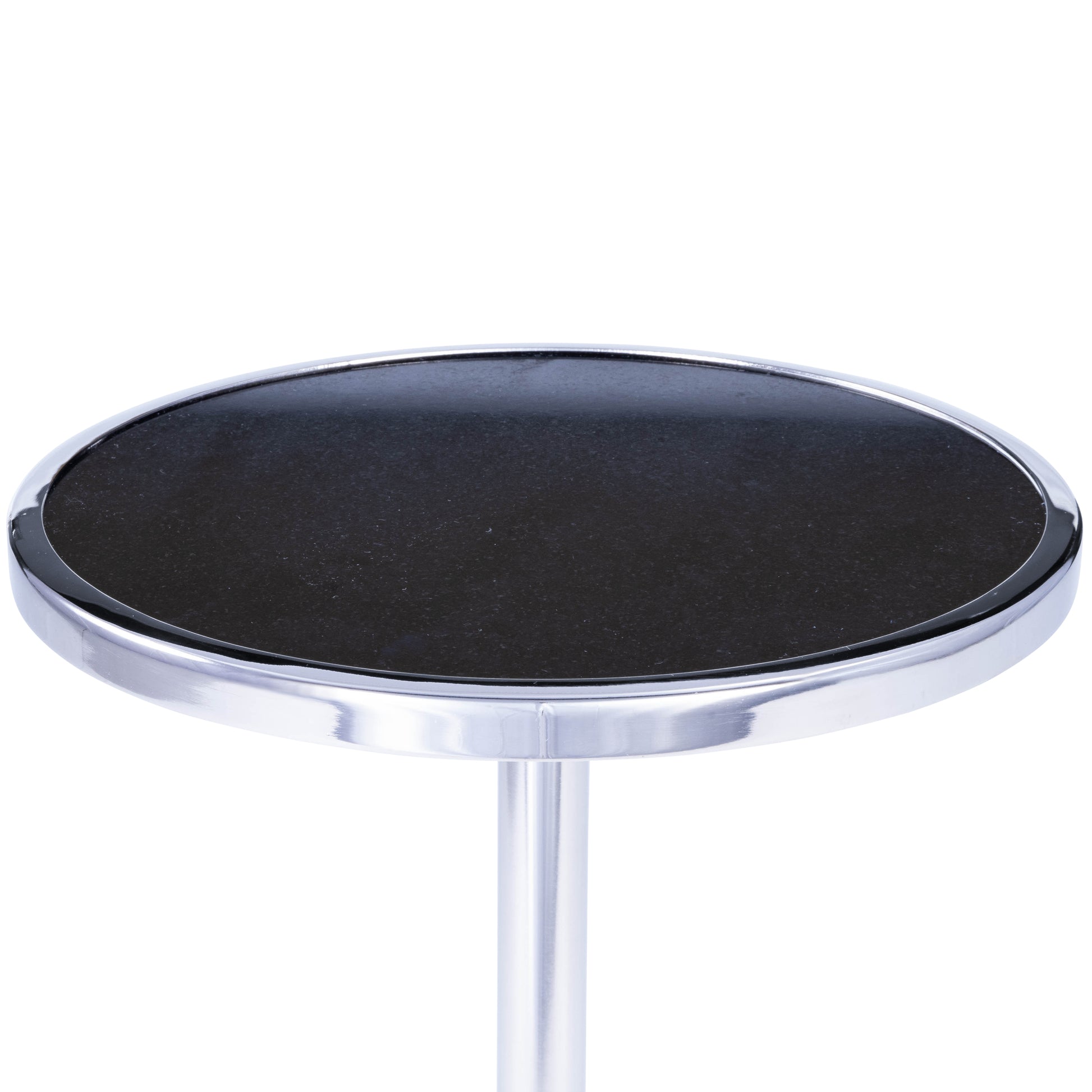 Butler Specialty Company Mash 11.5 in. W Round Metal and Marble Adjustable Height Side Table, Silver