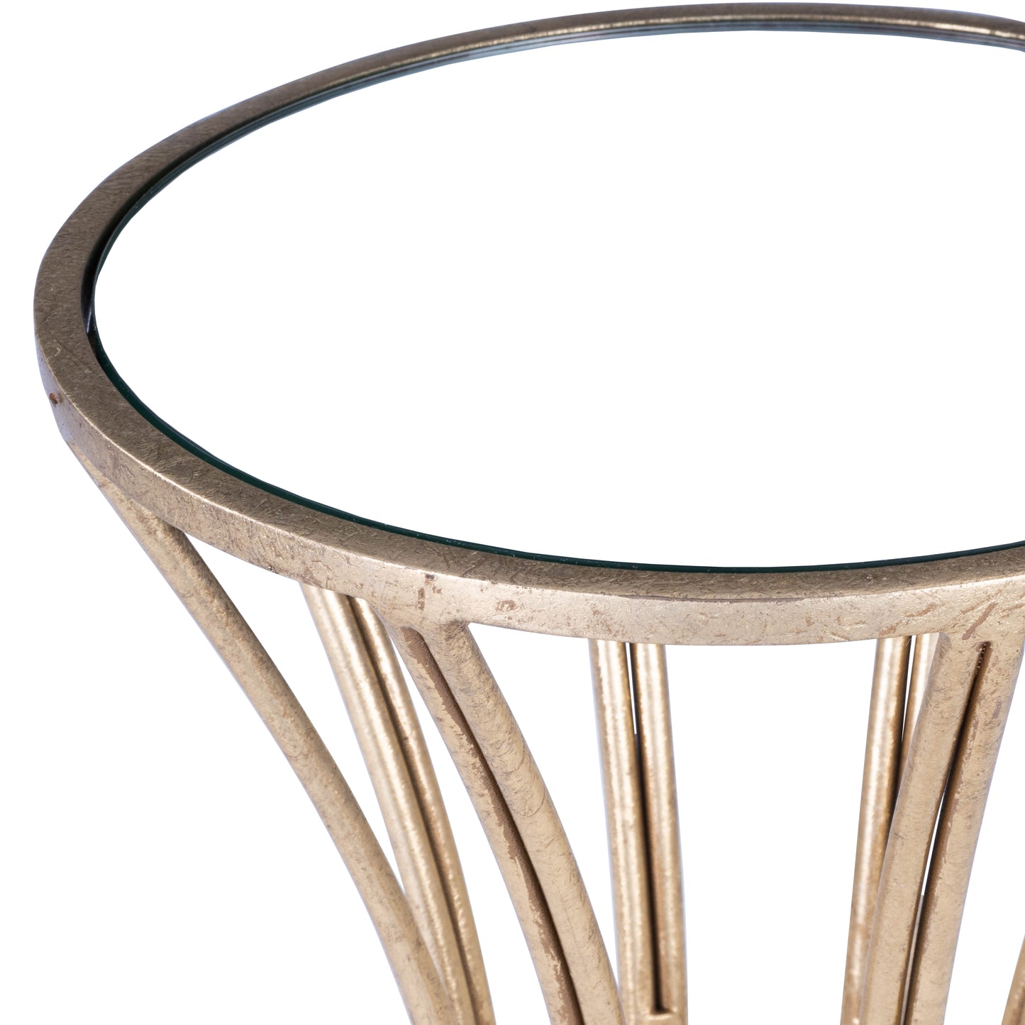Butler Specialty Company Faruh 11.25 in. W Round Metal and Mirrored Glass Side Table, Silver