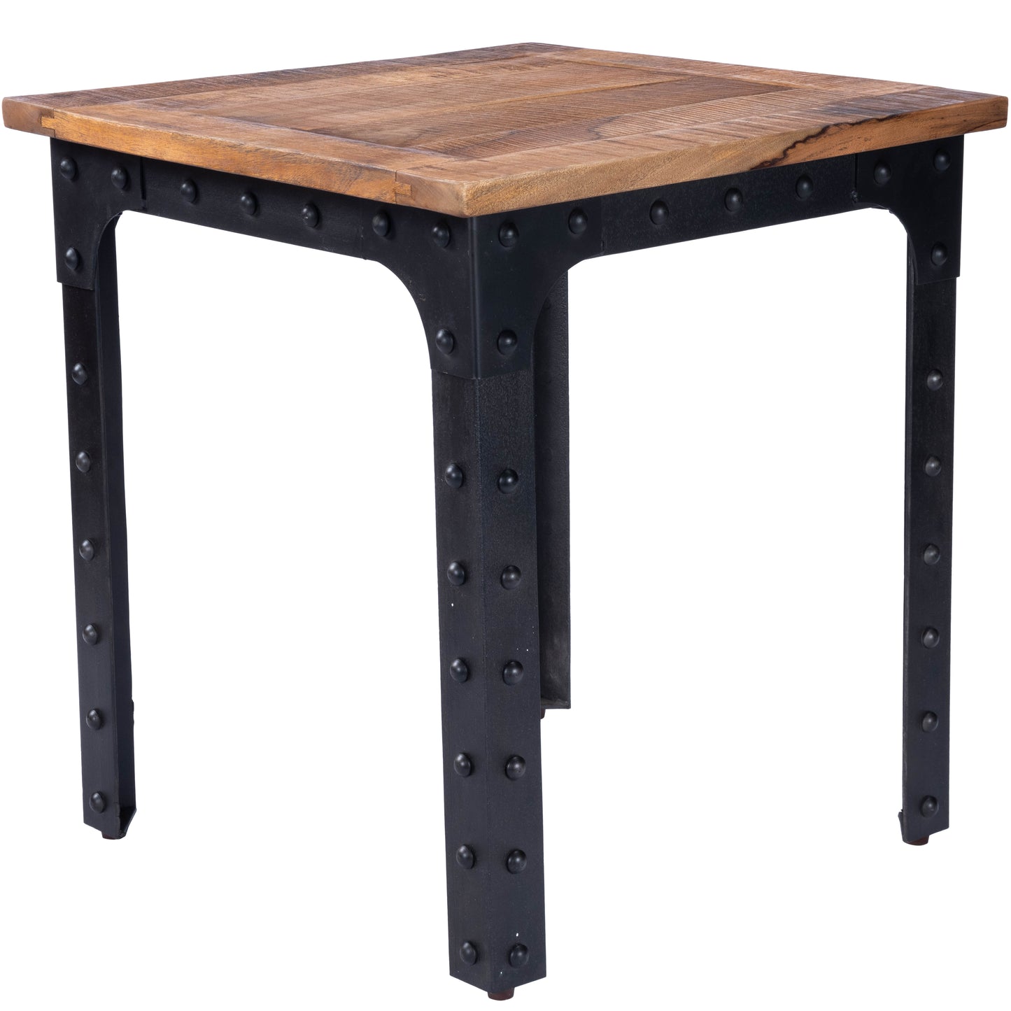 River Wood & Metal Square Dining Table in Natural Wood 5493330