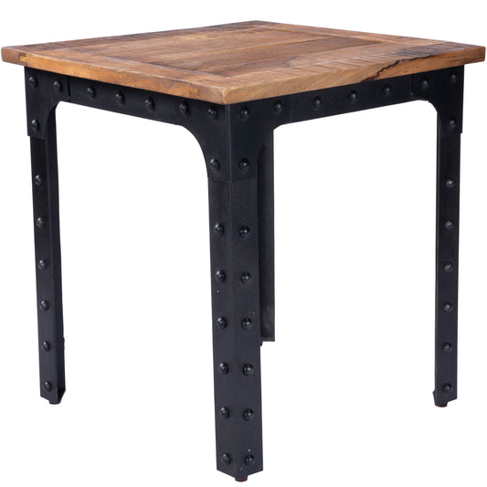 River Wood & Metal Square Dining Table in Natural Wood 5493330