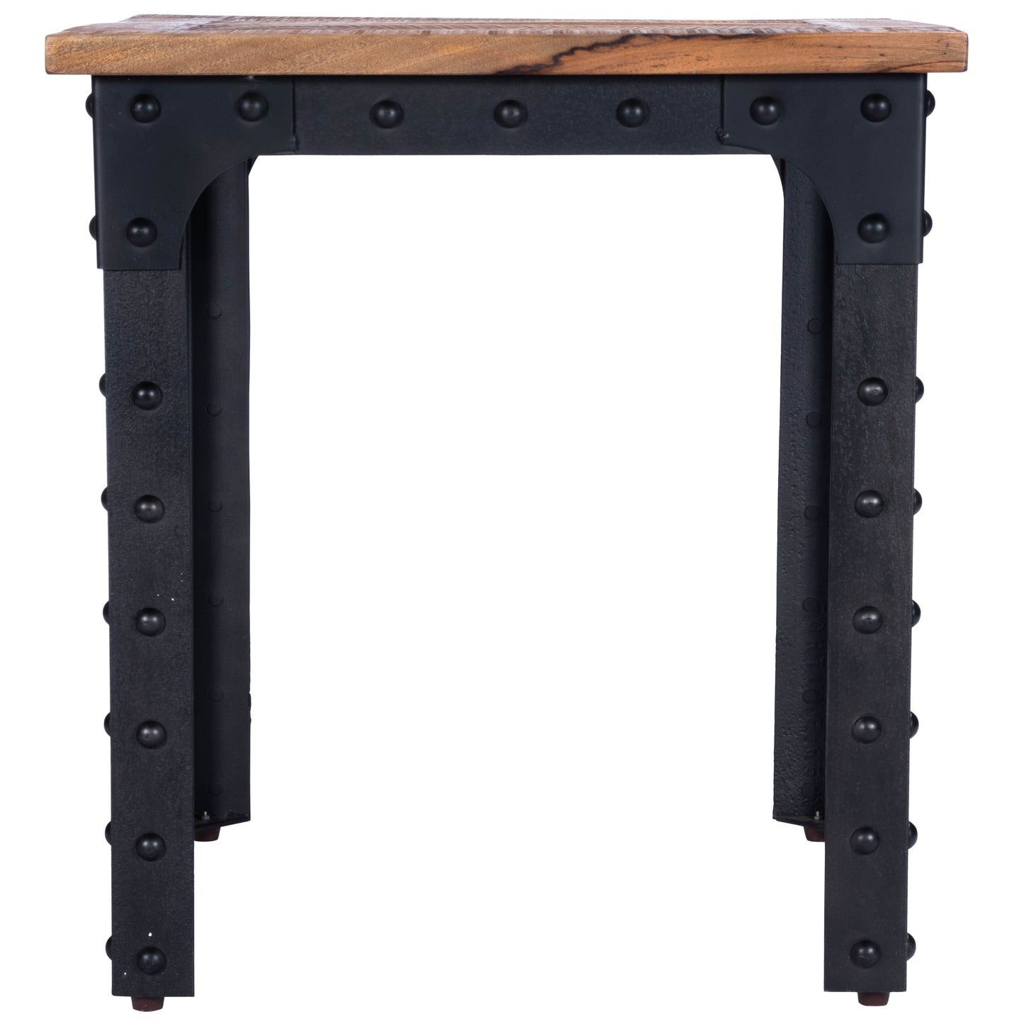 River Wood & Metal Square Dining Table in Natural Wood 5493330