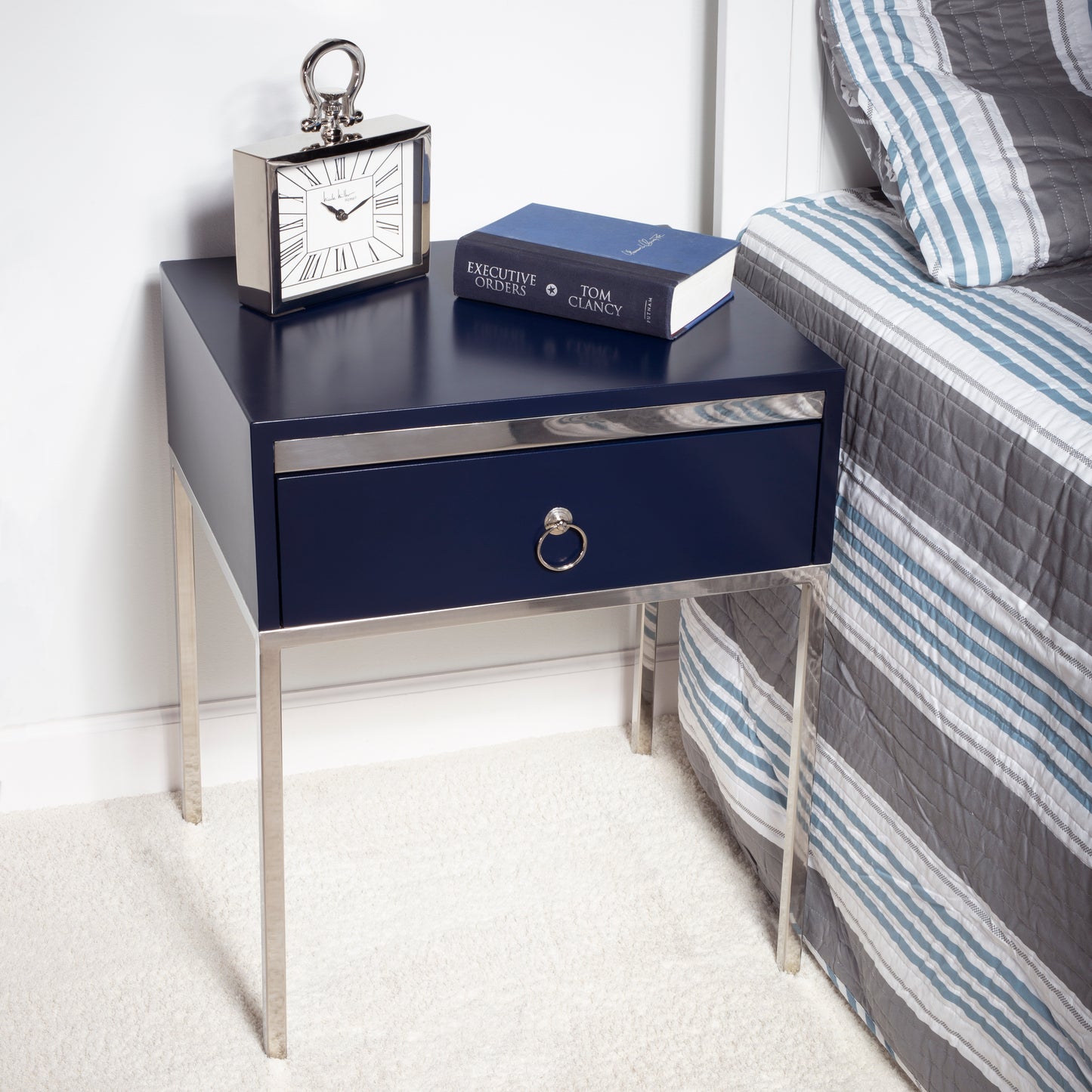 Monika & Silver End Table in Blue 5504291
