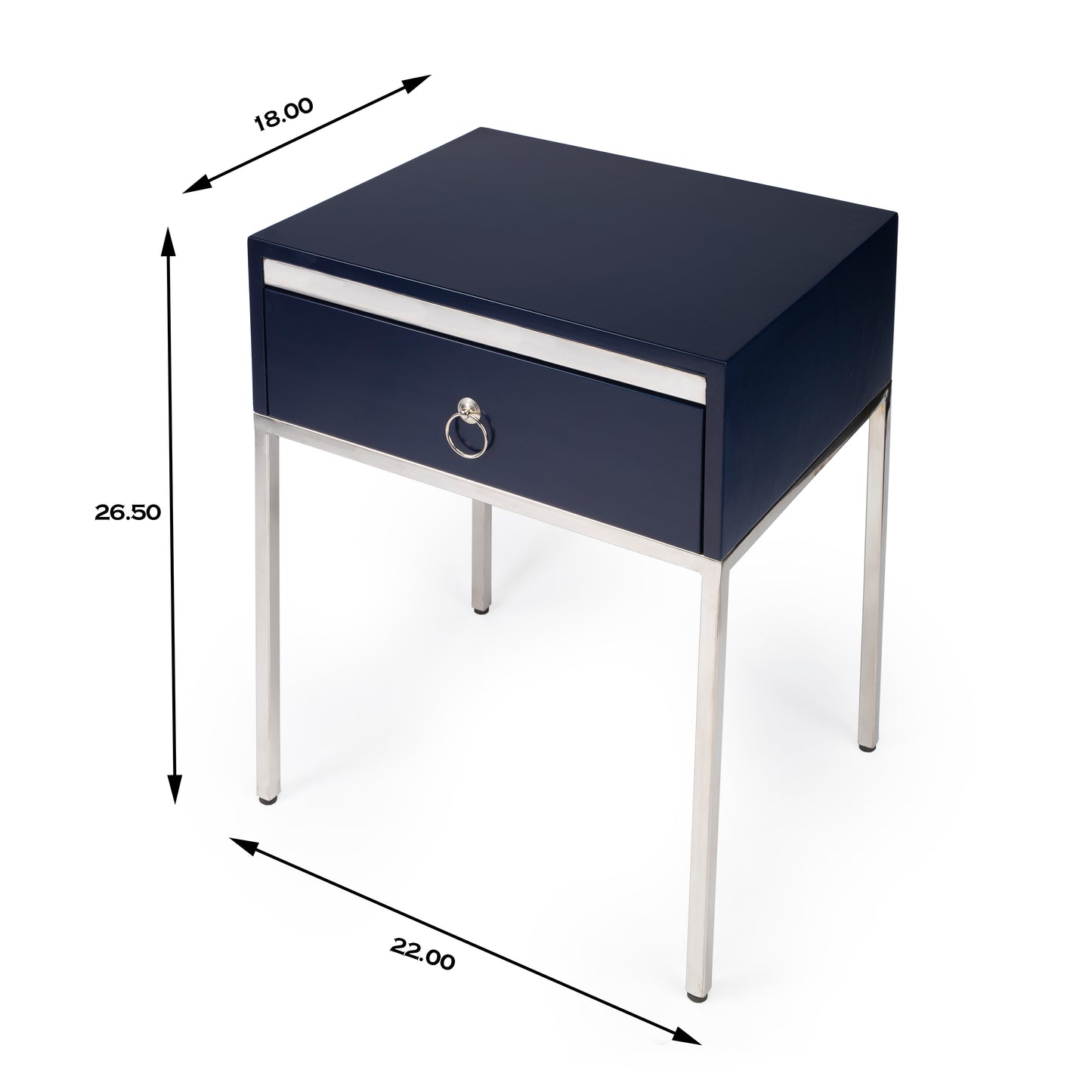 Monika & Silver End Table in Blue 5504291