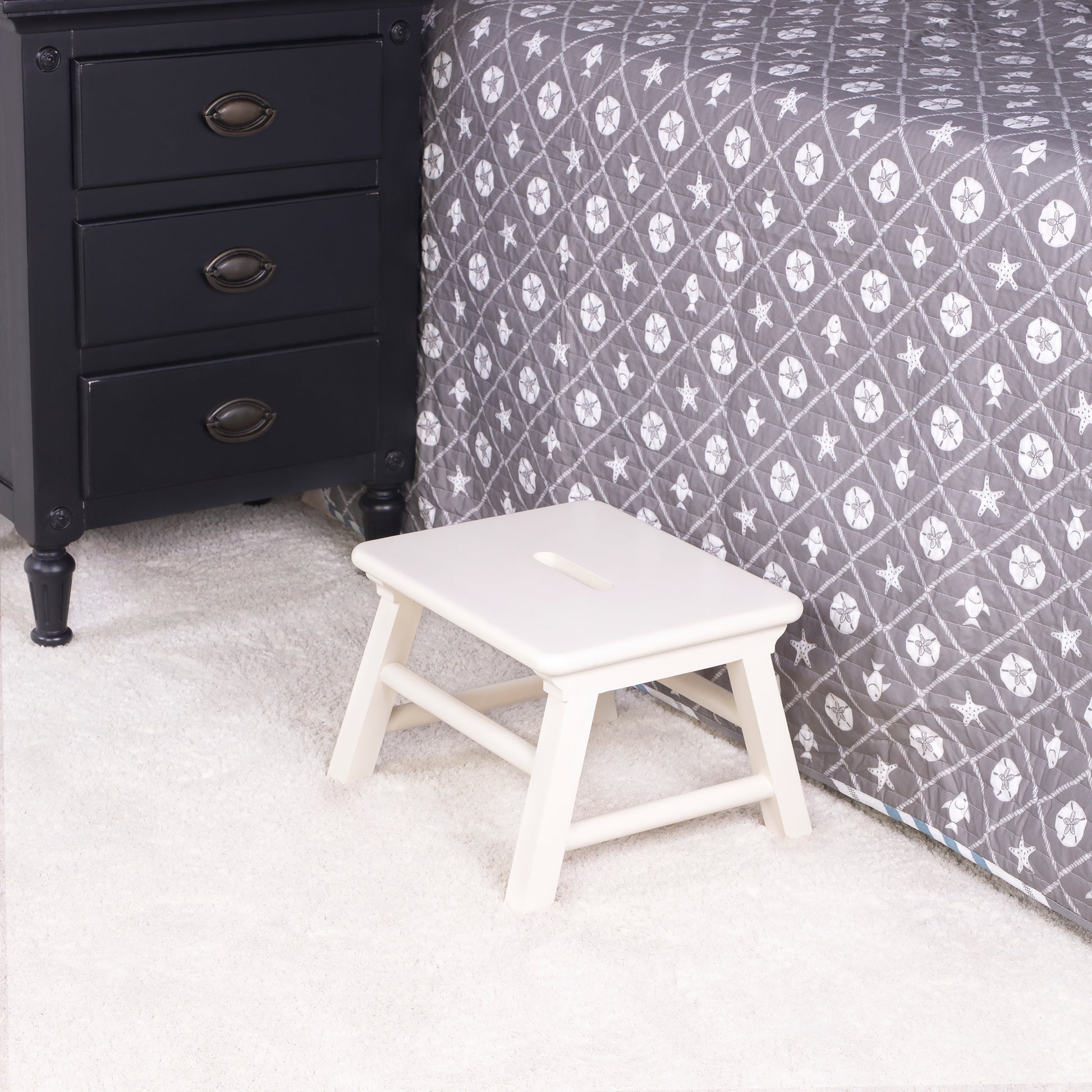 Butler Specialty Company Melrose 14 in. W x 10 in. H Rectangular Wood Single Step Accent Stool, White
