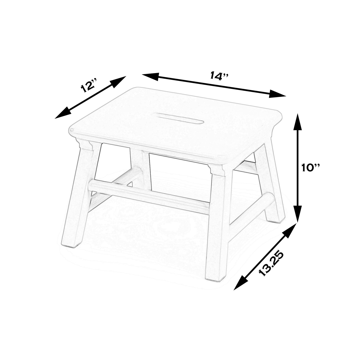 Butler Specialty Company Melrose 14 in. W x 10 in. H Rectangular Wood Single Step Accent Stool, White