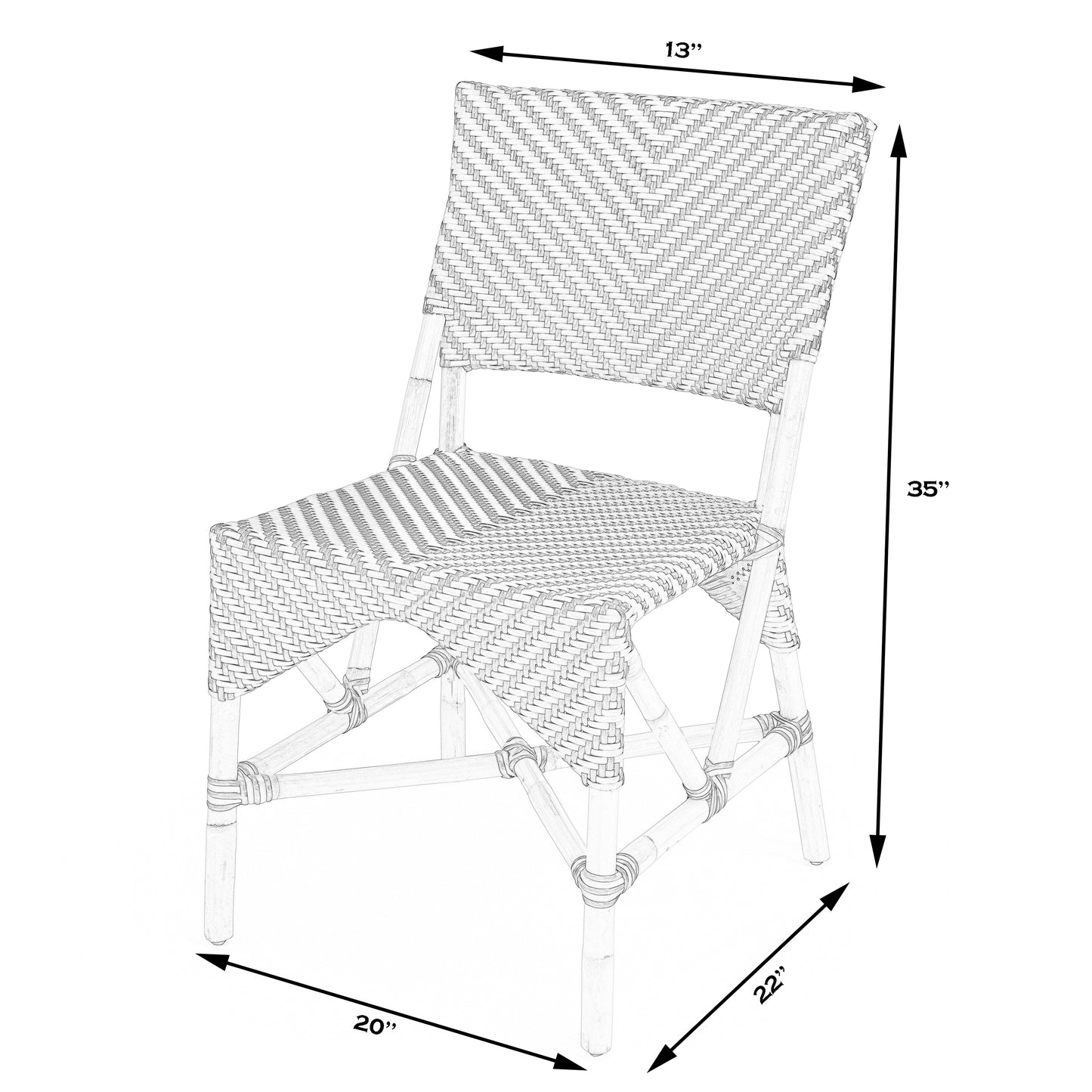 Ciel Rattan Side Chair in Beige 5506984