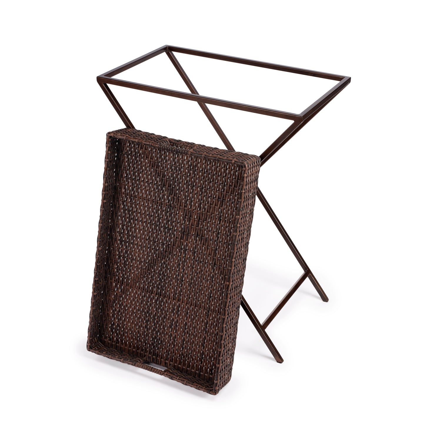 Fern Rattan Tray Table in Dark Brown 5509398