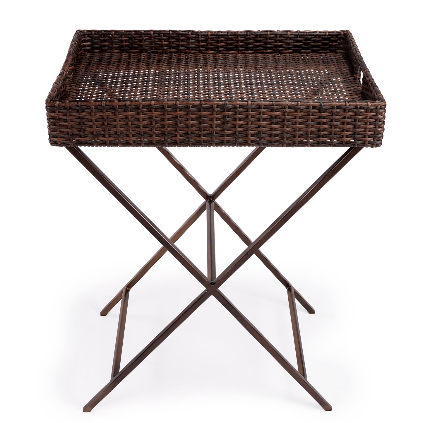 Fern Rattan Tray Table in Dark Brown 5509398
