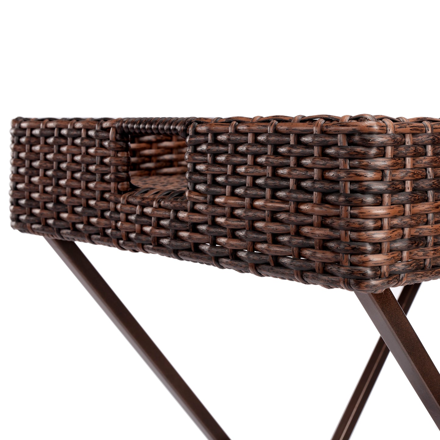 Fern Rattan Tray Table in Dark Brown 5509398
