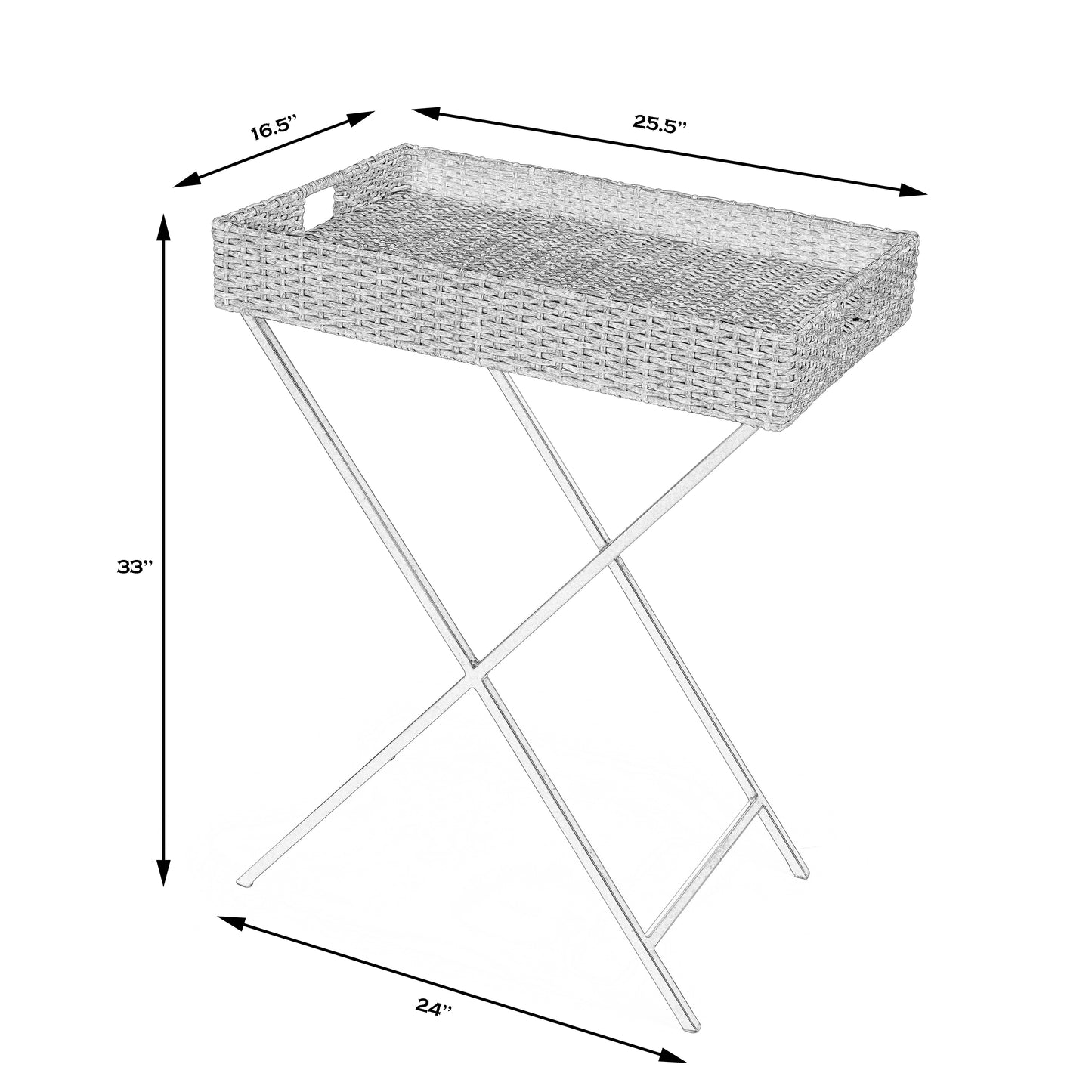 Fern Rattan Tray Table in Dark Brown 5509398
