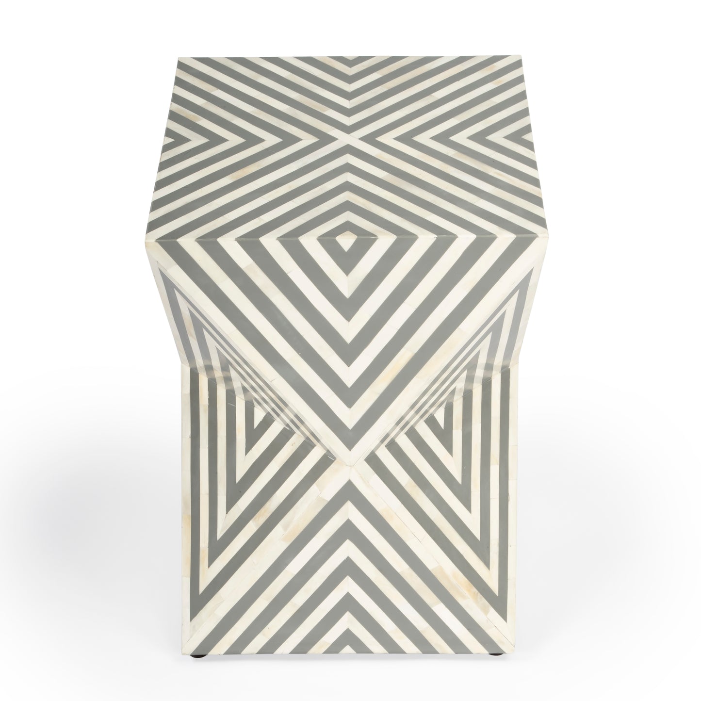 Butler Specialty Company Anais 14.25 in. W Square Bone Inlay Contemporary Side Table, Gray and White